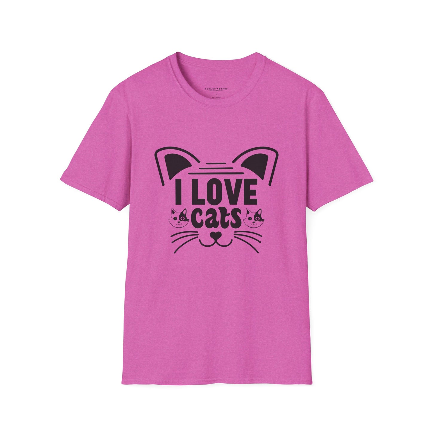 I LOVE Cats Tee | Softstyle Comfort for Pet Owners, Animal Lovers & Everyday Cat Joy