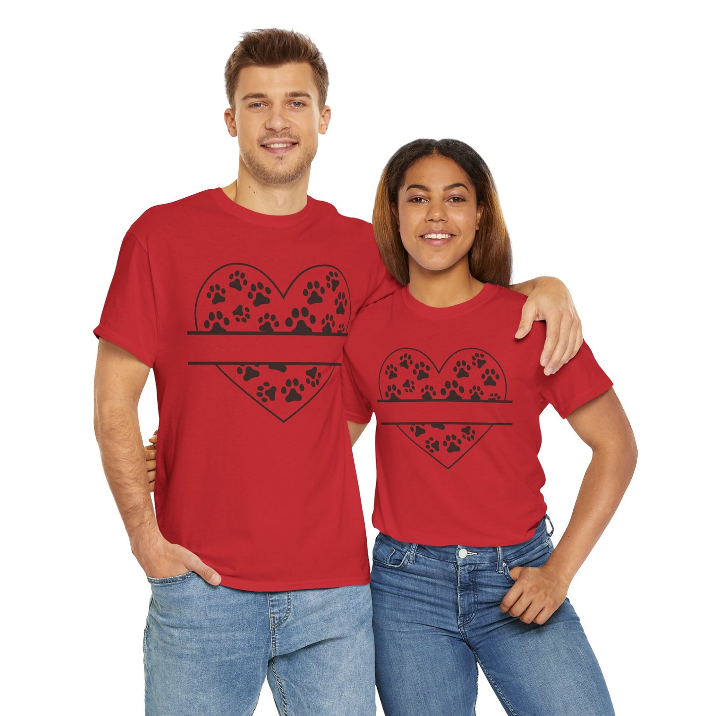 Paw Print Love Tee – Heart Paw Design Shirt for Proud Pet Parents, Dog Moms & Animal Lovers