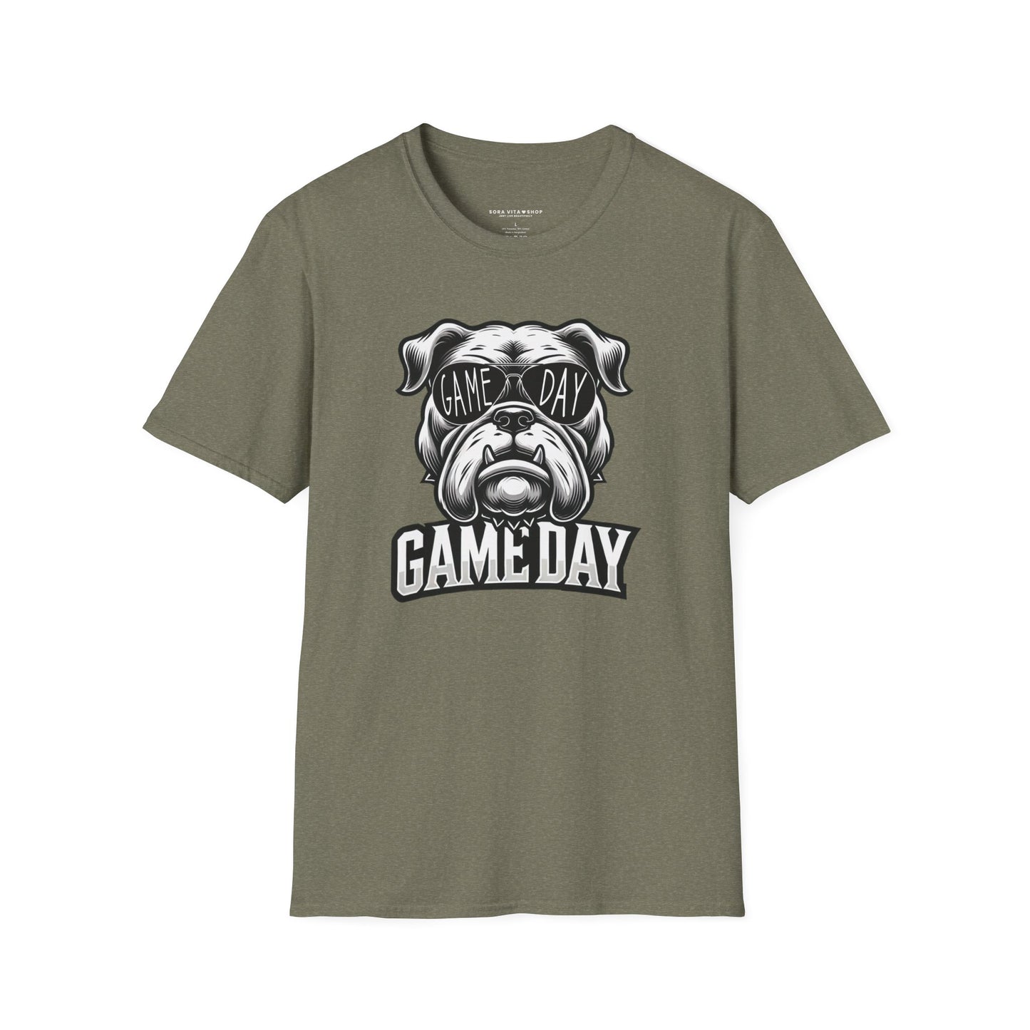 Game Day Bulldog Tee | Unisex Softstyle Comfort for Pet Lovers, Sports Fans & Everyday Style