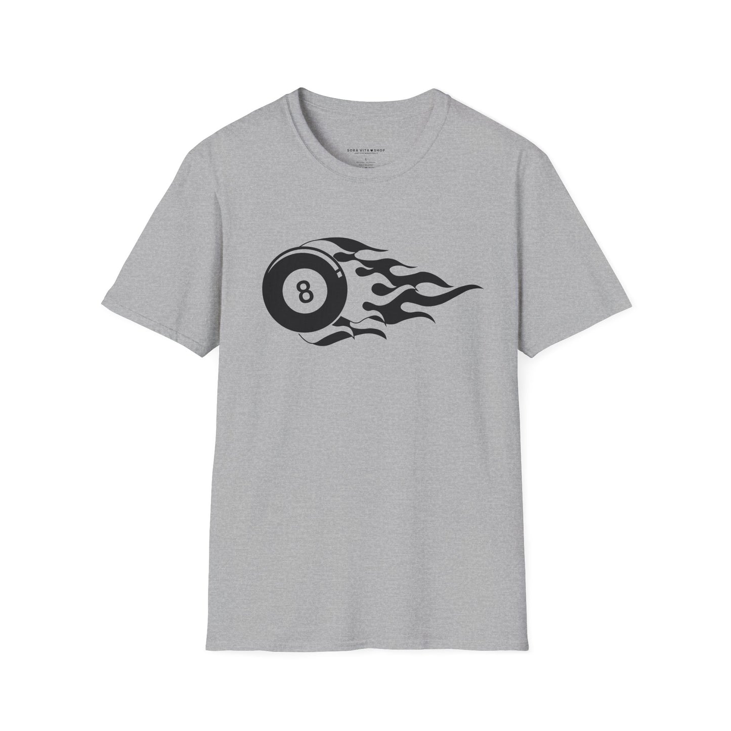 Flame Tattoo 8‑Ball Softstyle Tee – Vintage Billiards Vibes, All‑Day Comfort, Perfect Gift for Pool Lovers & Game Night Legends