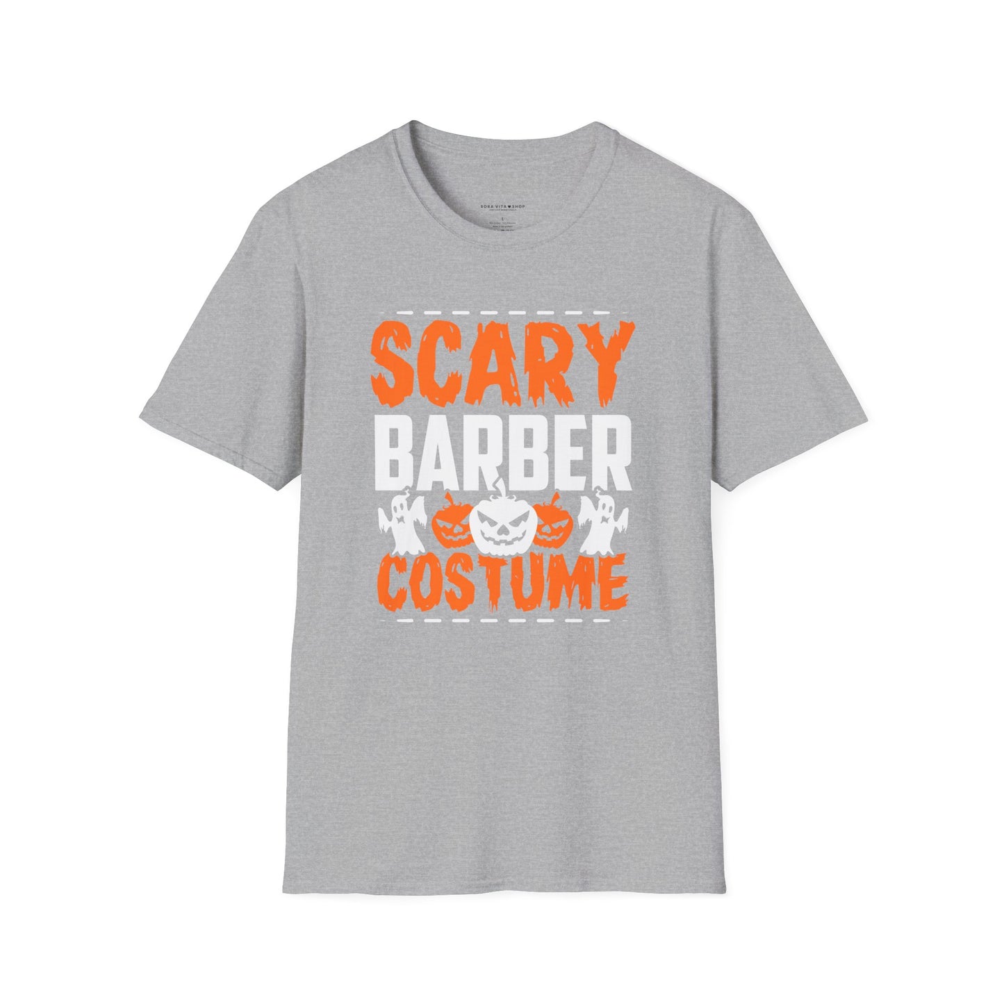 Halloween Scary Barber Tee – Funny Spooky Costume Shirt for Parties, Barbers & Hair Enthusiasts