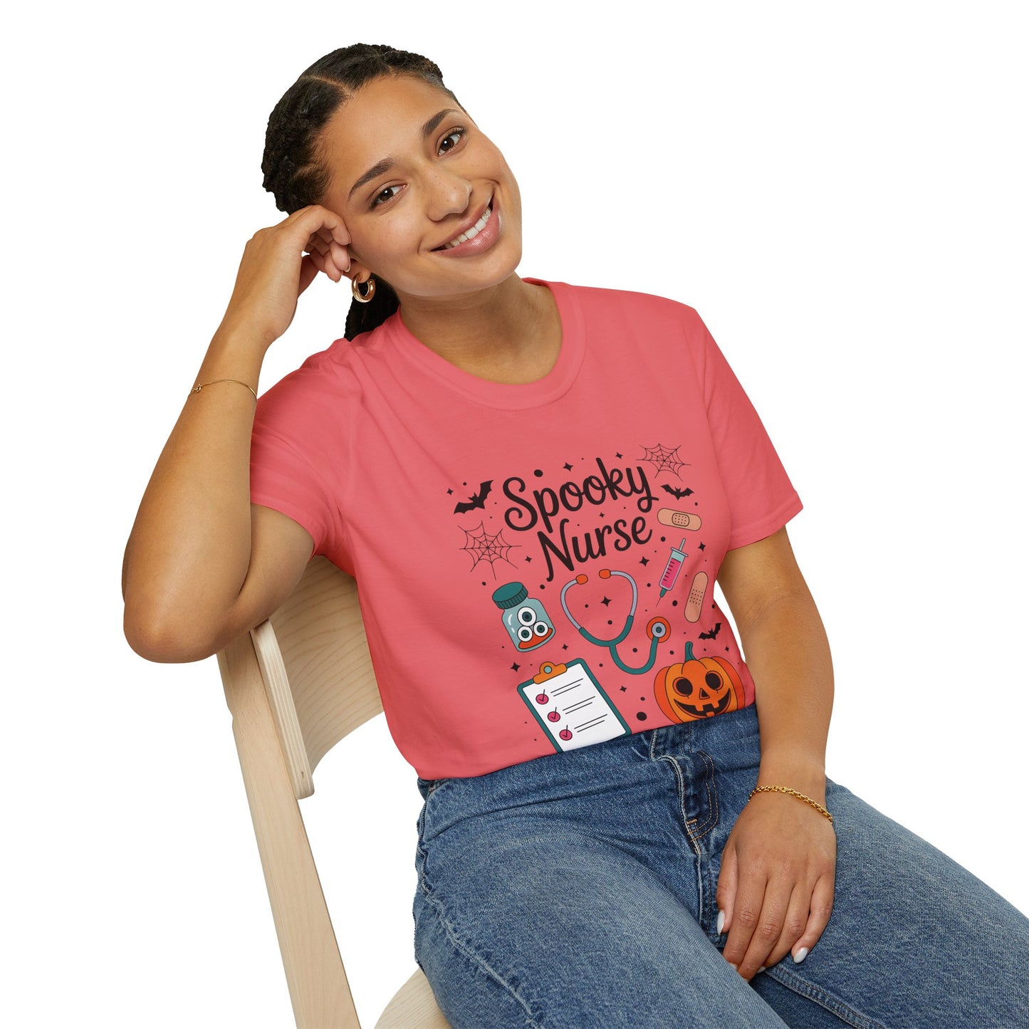Spooky Nurse Halloween Tee – Funny Medical Staff Shirt for Festive Fall Fun & Costume Parties
