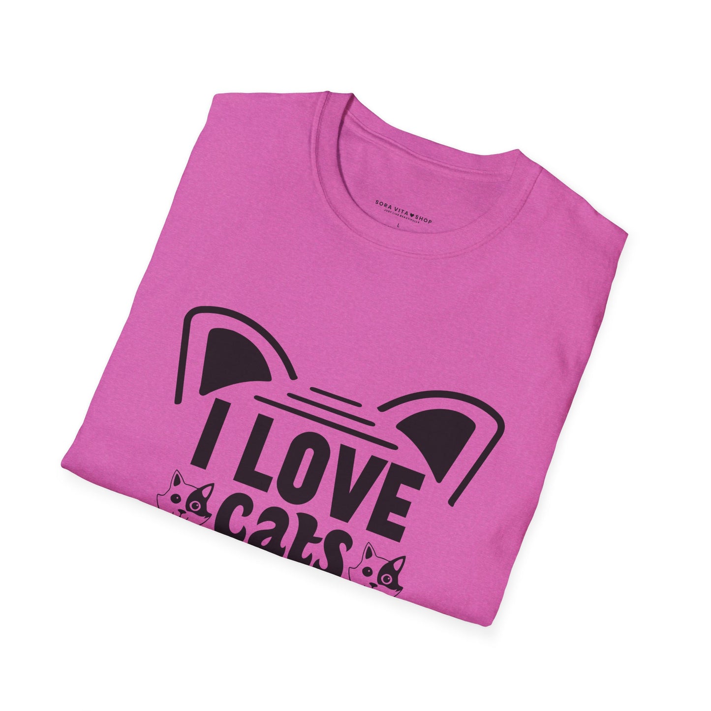 I LOVE Cats Tee | Softstyle Comfort for Pet Owners, Animal Lovers & Everyday Cat Joy