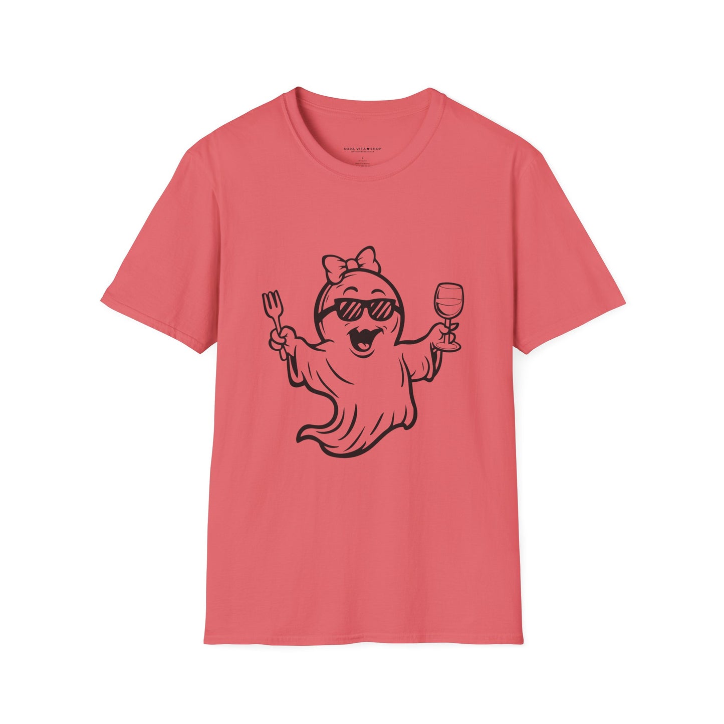 Ghostly Wine Lover Tee – Funny Halloween & Party Shirt for Spooky Wine Fans