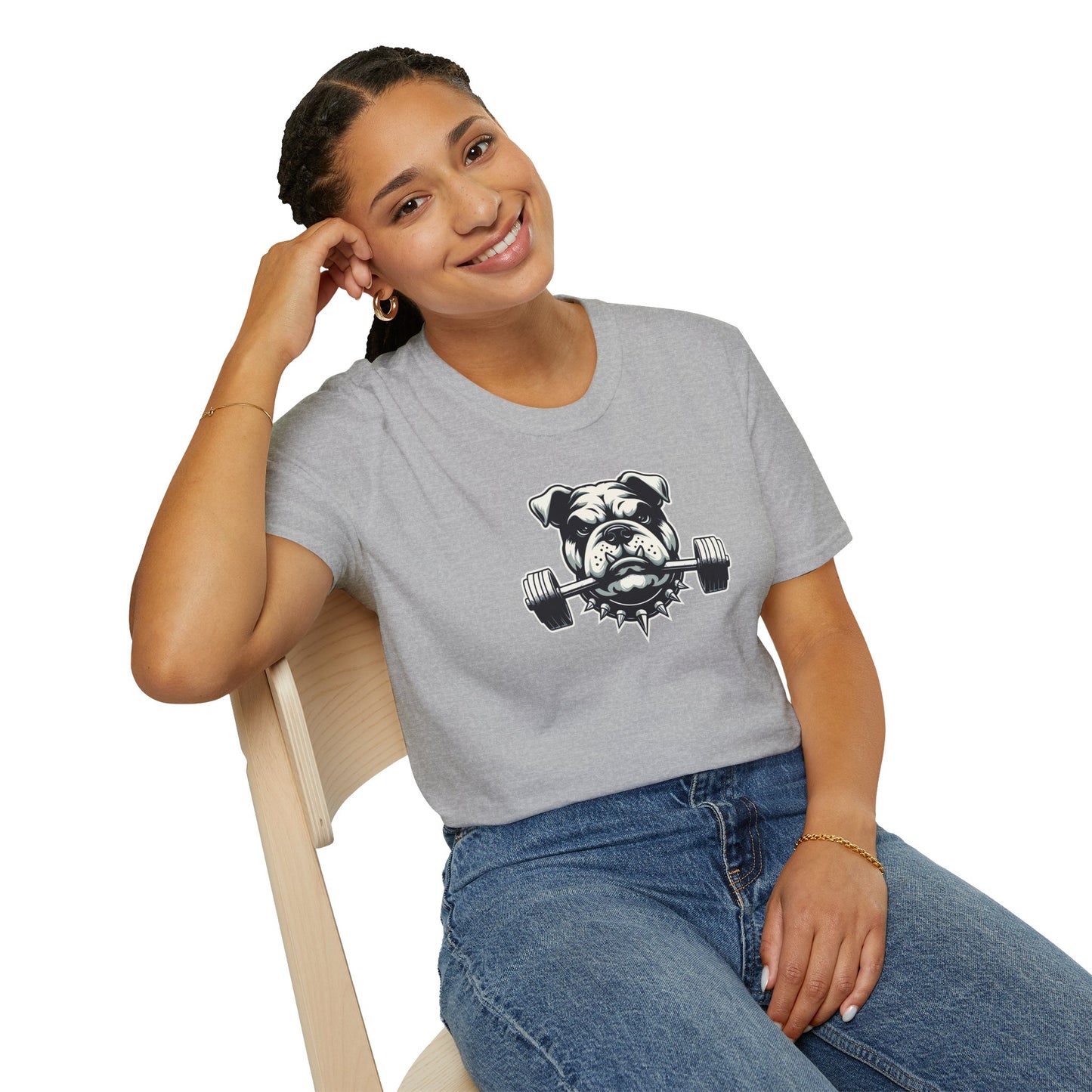 Fitness Bulldog Tee | Unisex Softstyle Comfort for Dog Lovers, Gym Warriors & Everyday Style