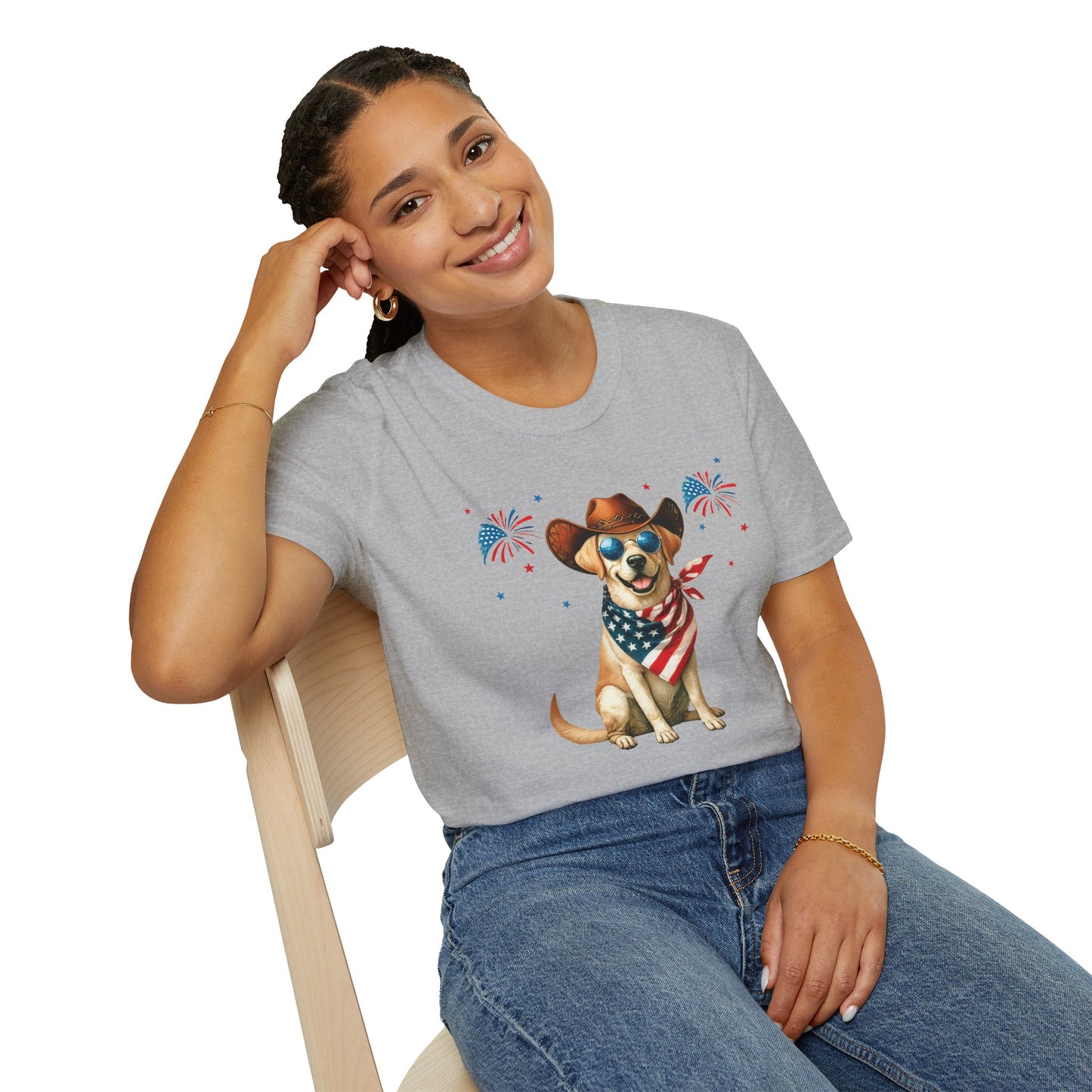 Patriotic Dog Tee | Softstyle Comfort for Dog Lovers, Print‑Perfect Finish & Everyday Wear