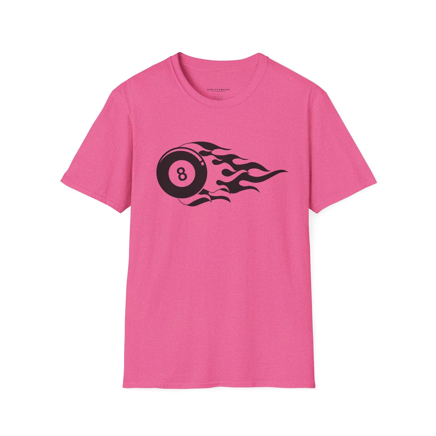 Flame Tattoo 8‑Ball Softstyle Tee – Vintage Billiards Vibes, All‑Day Comfort, Perfect Gift for Pool Lovers & Game Night Legends
