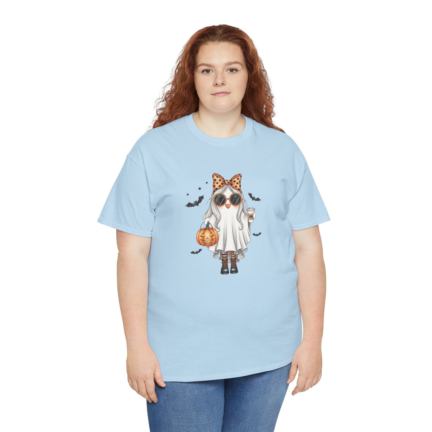 Spooky‑Cute Halloween Ghost Tee | Pumpkin Spice Vibes, Unisex Heavy Cotton Comfort for Fall Fun