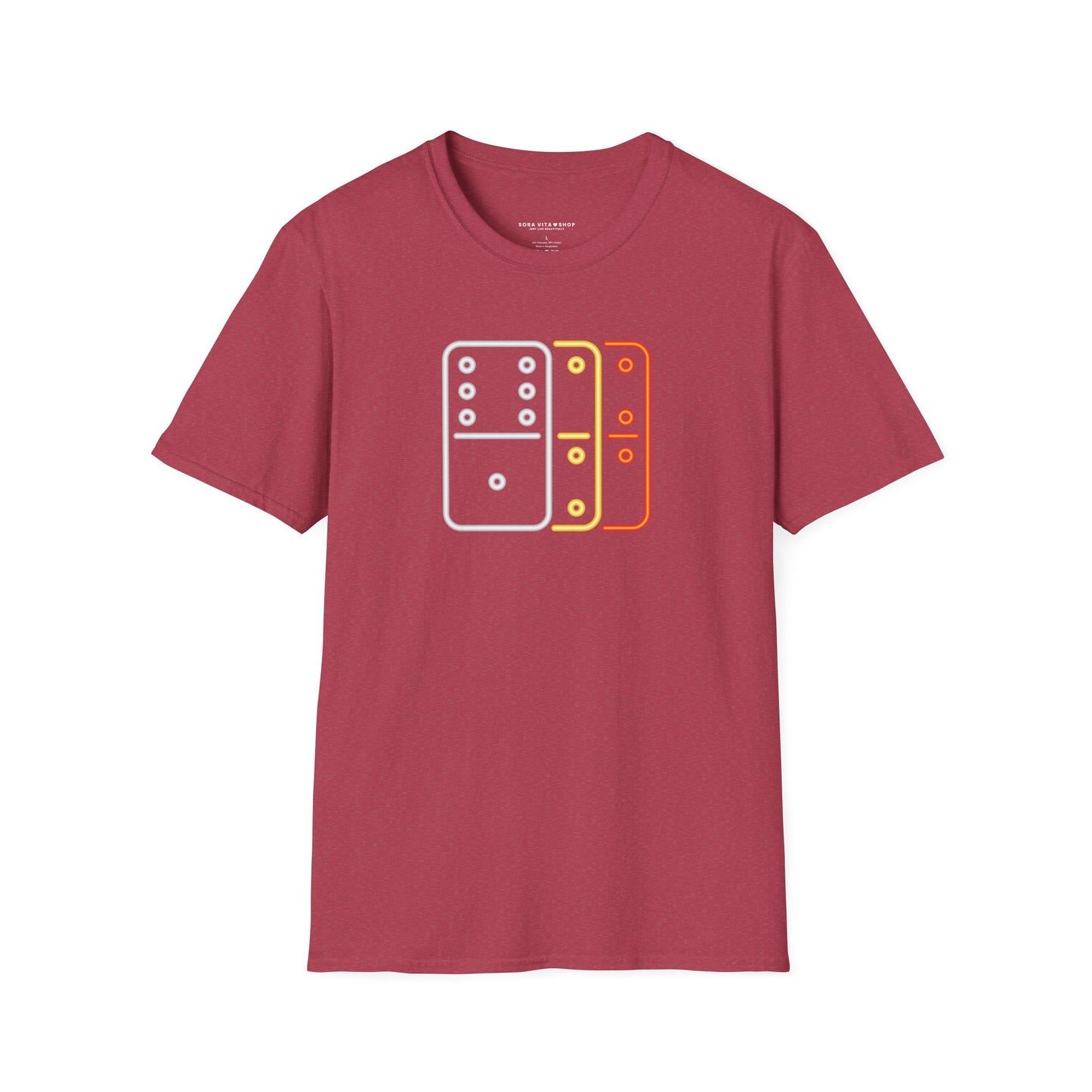 Domino Graphic T‑Shirt Unisex Softstyle Tee for Gamers, Arcade Style & Fun Casual Wear
