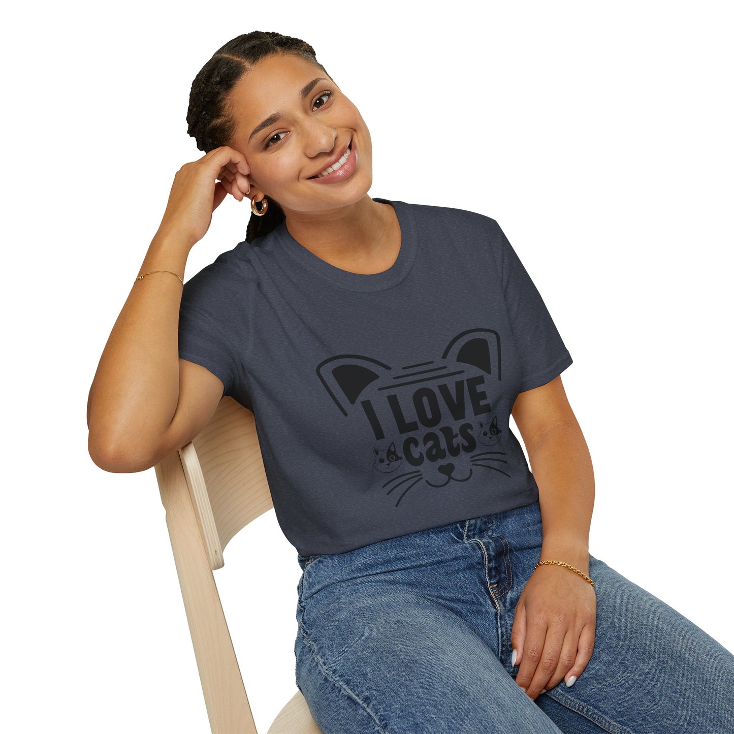 I LOVE Cats Tee | Softstyle Comfort for Pet Owners, Animal Lovers & Everyday Cat Joy