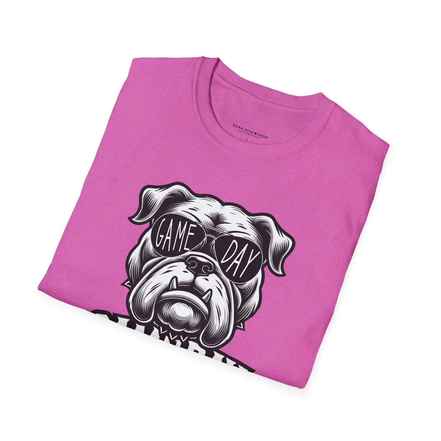Game Day Bulldog Tee | Unisex Softstyle Comfort for Pet Lovers, Sports Fans & Everyday Style
