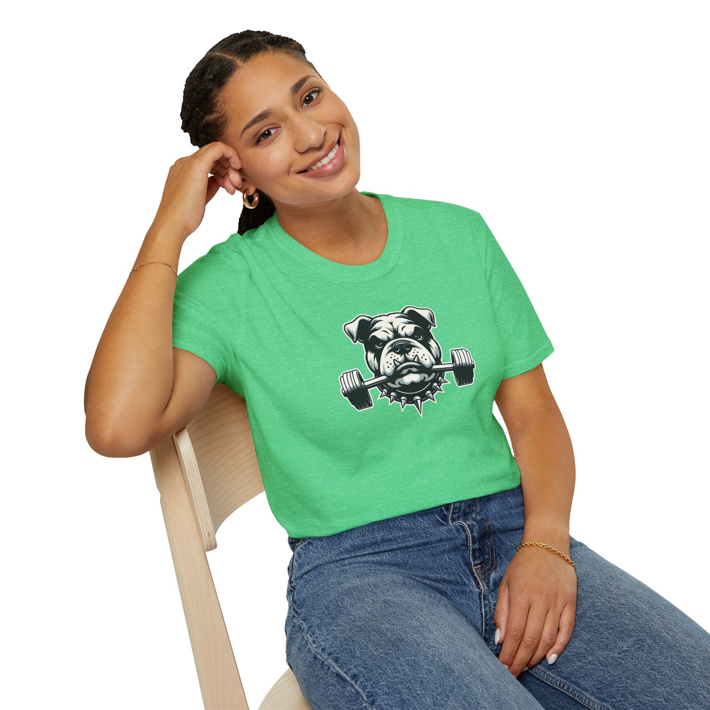 Fitness Bulldog Tee | Unisex Softstyle Comfort for Dog Lovers, Gym Warriors & Everyday Style