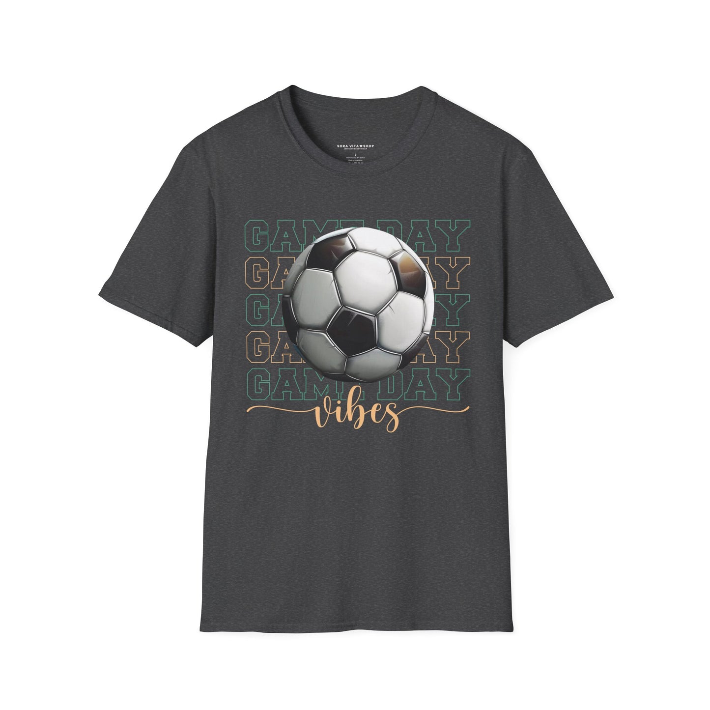 Game Day Vibes T‑Shirt – Soccer Fan Tee for Match Day Energy, Comfort & Team Spirit