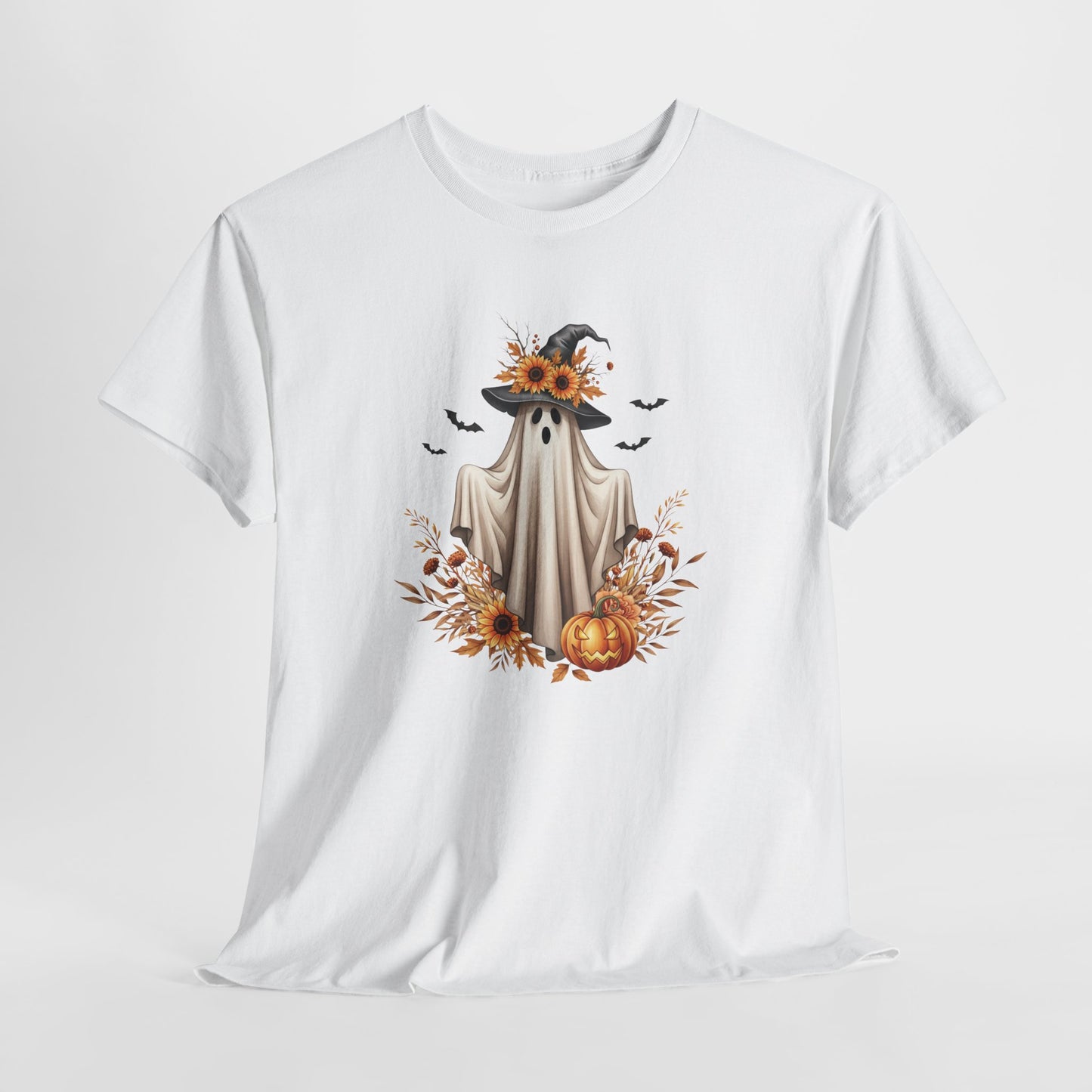 Halloween Ghost Tee – Spooky Autumn Unisex Shirt for Parties, Cozy Fall Days & Festive Fun