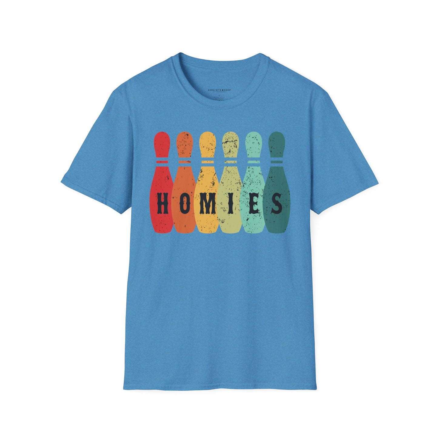 Homies Bowling T‑Shirt Unisex Softstyle Tee for Game Nights, Friendship Vibes & Casual Everyday Style
