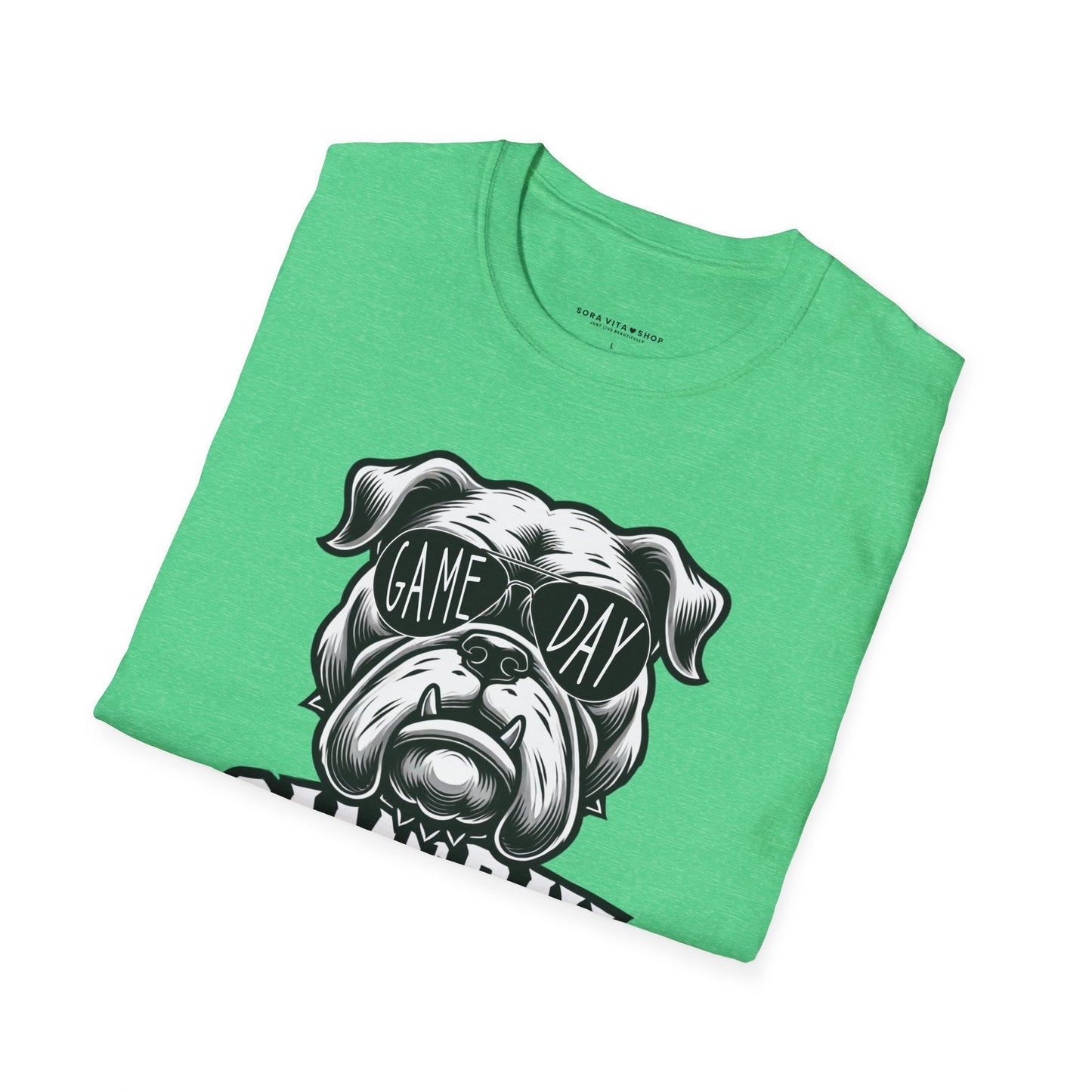 Game Day Bulldog Tee | Unisex Softstyle Comfort for Pet Lovers, Sports Fans & Everyday Style