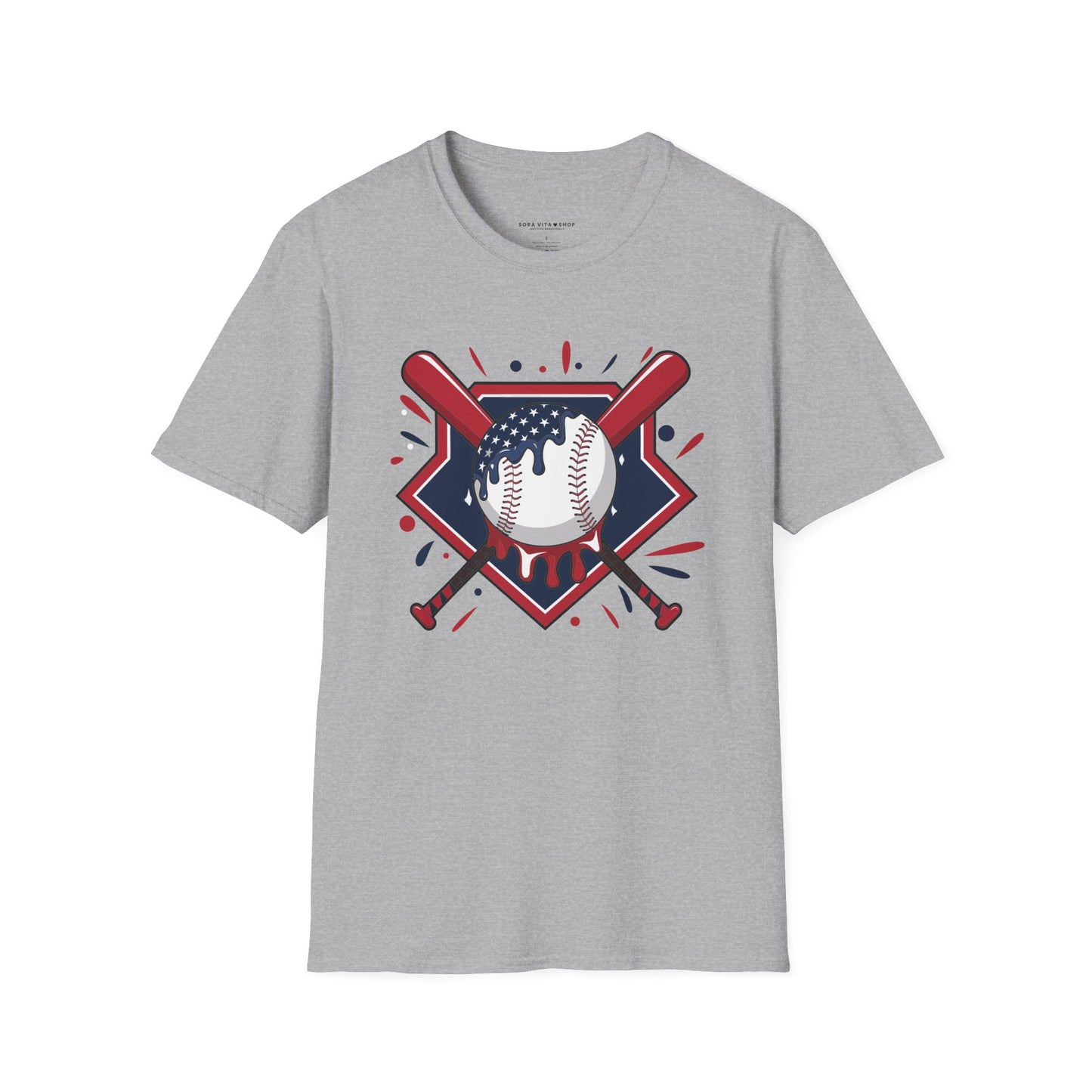 Patriotic Baseball Softstyle Tee – All‑Day Comfort, Game‑Day Pride, Perfect 4th of July & Father’s Day Gift