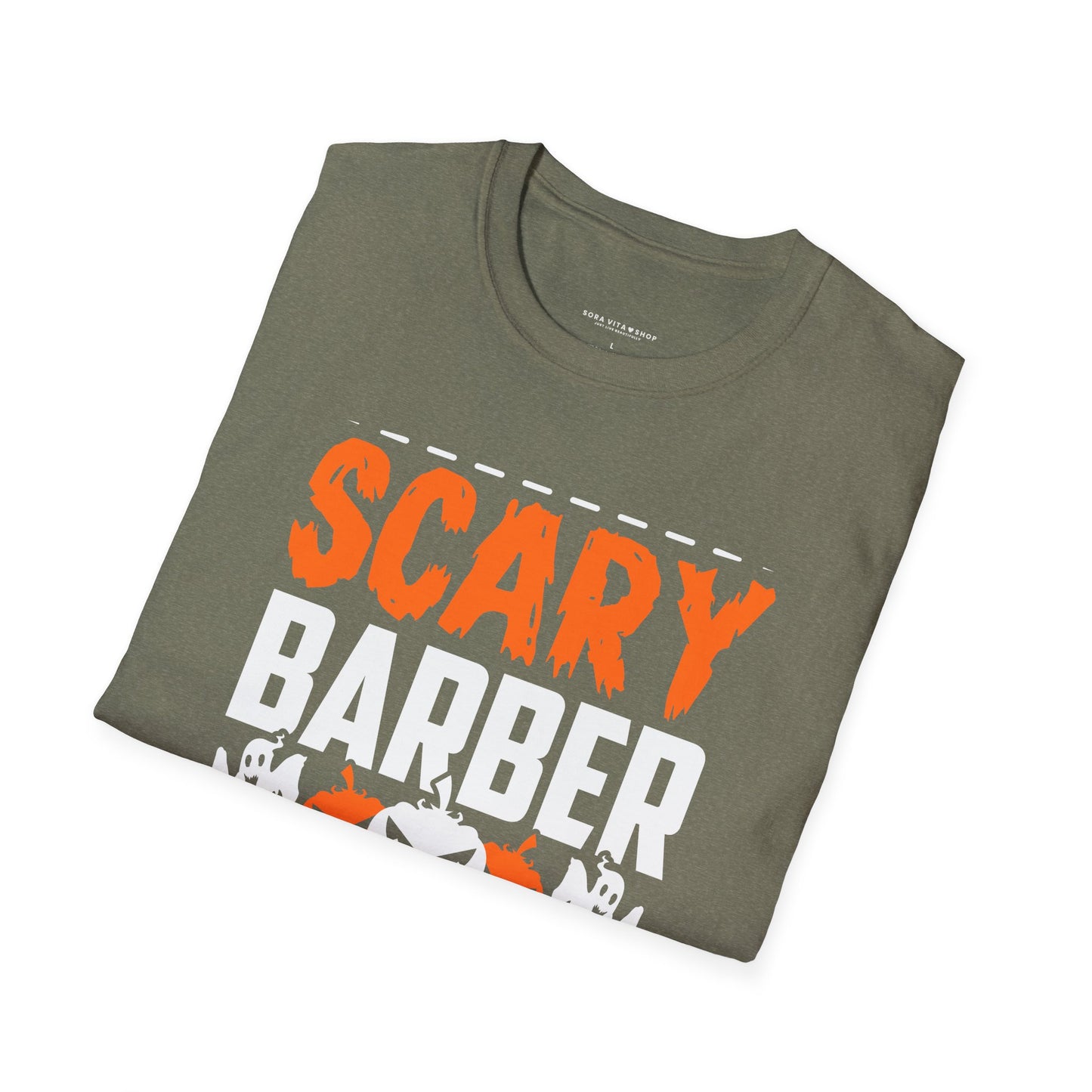 Halloween Scary Barber Tee – Funny Spooky Costume Shirt for Parties, Barbers & Hair Enthusiasts