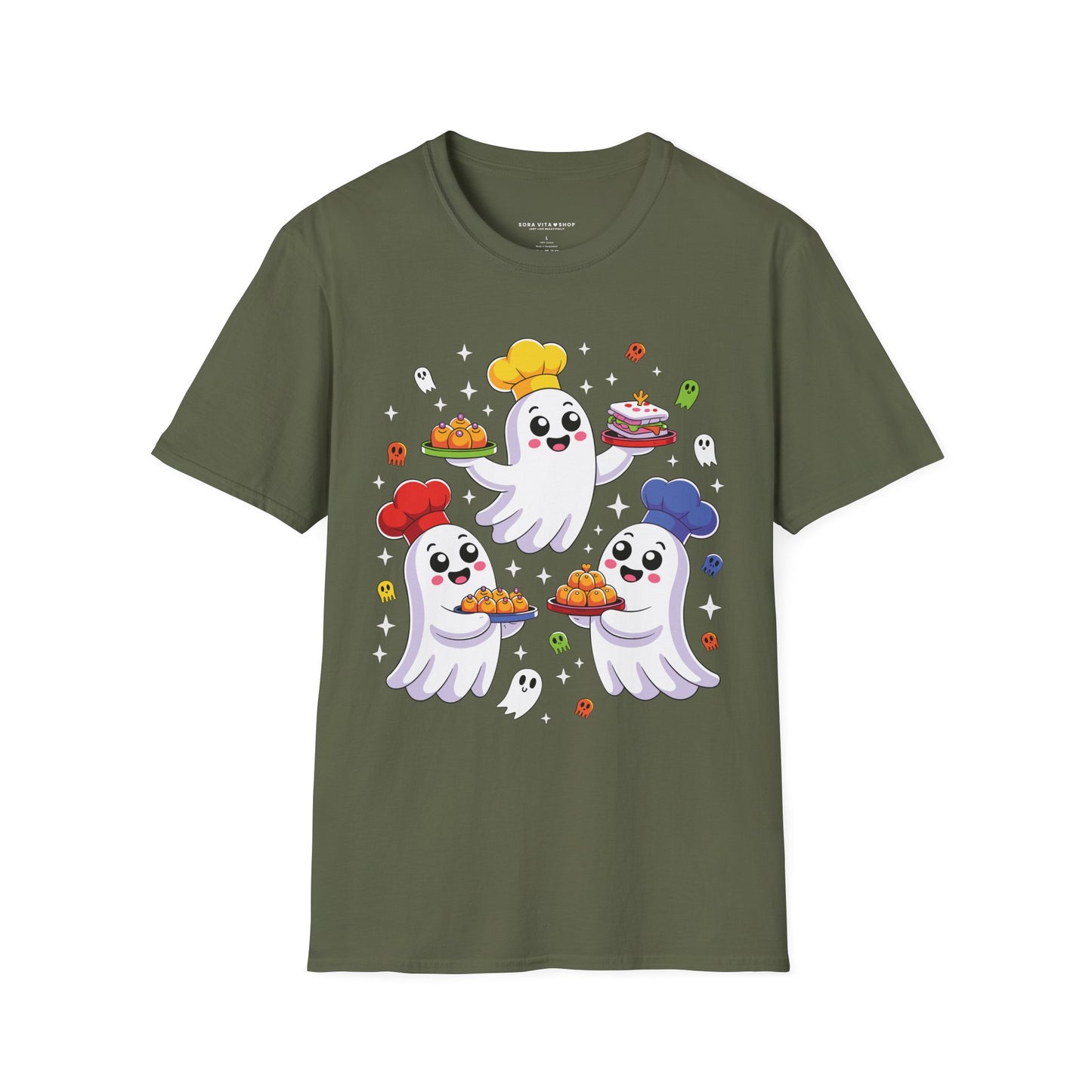 Ghostly Chefs Halloween Tee – Cute Spooky Kitchen Shirt for Foodie Fun & Costume Parties