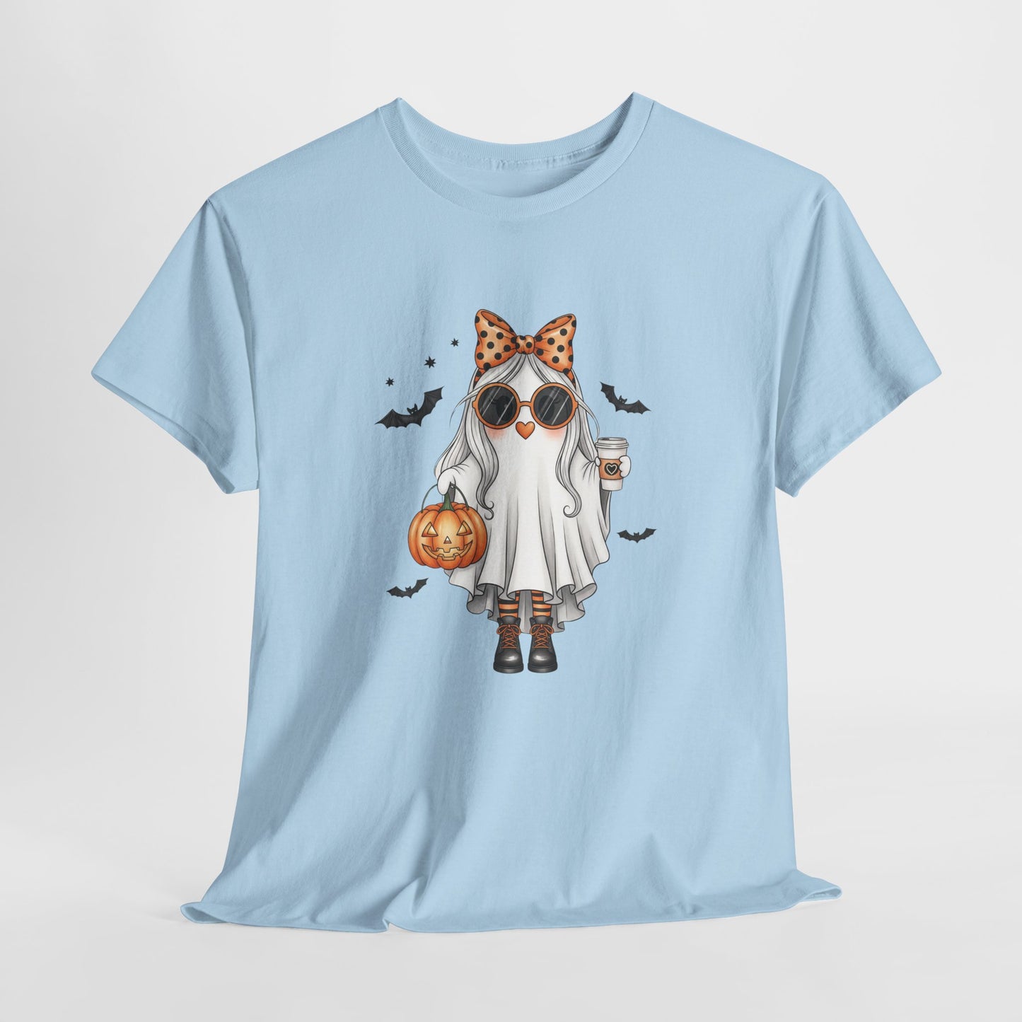 Spooky‑Cute Halloween Ghost Tee | Pumpkin Spice Vibes, Unisex Heavy Cotton Comfort for Fall Fun