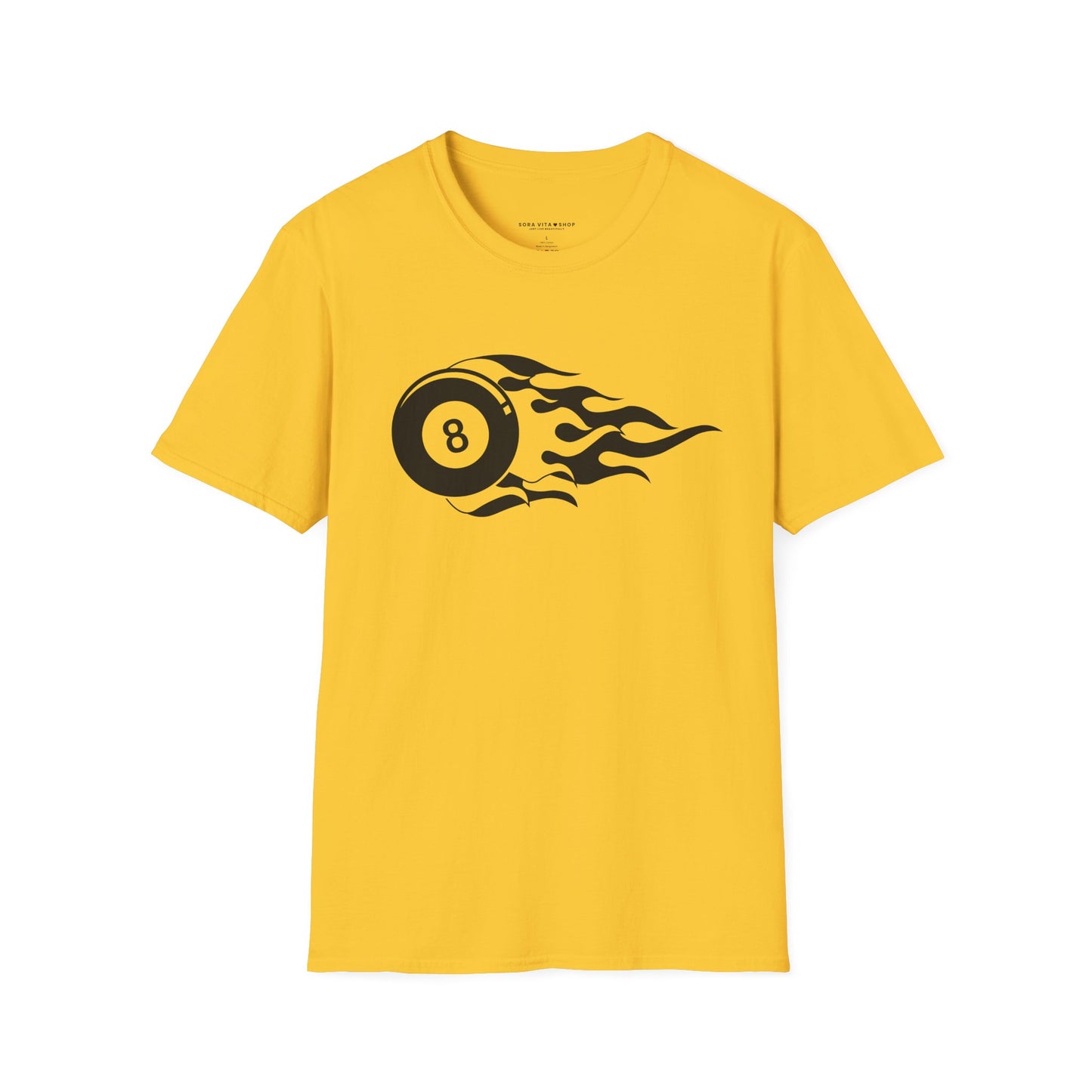 Flame Tattoo 8‑Ball Softstyle Tee – Vintage Billiards Vibes, All‑Day Comfort, Perfect Gift for Pool Lovers & Game Night Legends