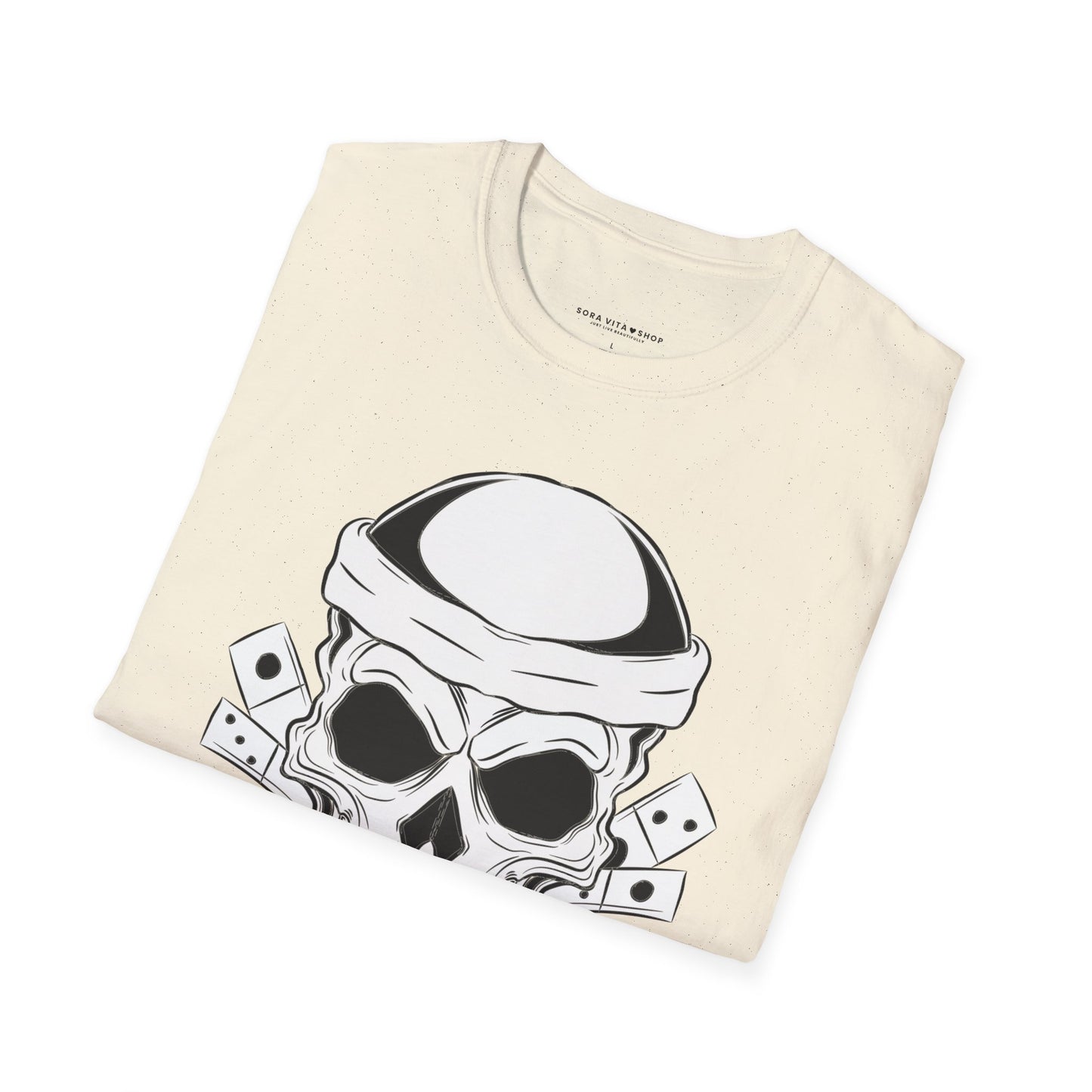 Skull & Dice Graphic T‑Shirt Unisex Softstyle Tee for Gamers, Halloween Nights & Everyday Bold Style