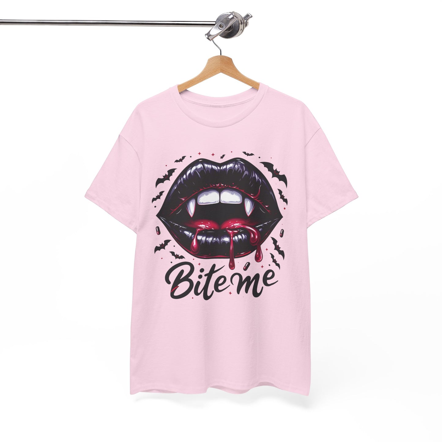 Vampire Bite Graphic Tee – Bold ‘Bite Me’ Halloween Shirt for Horror Fans & Party Nights