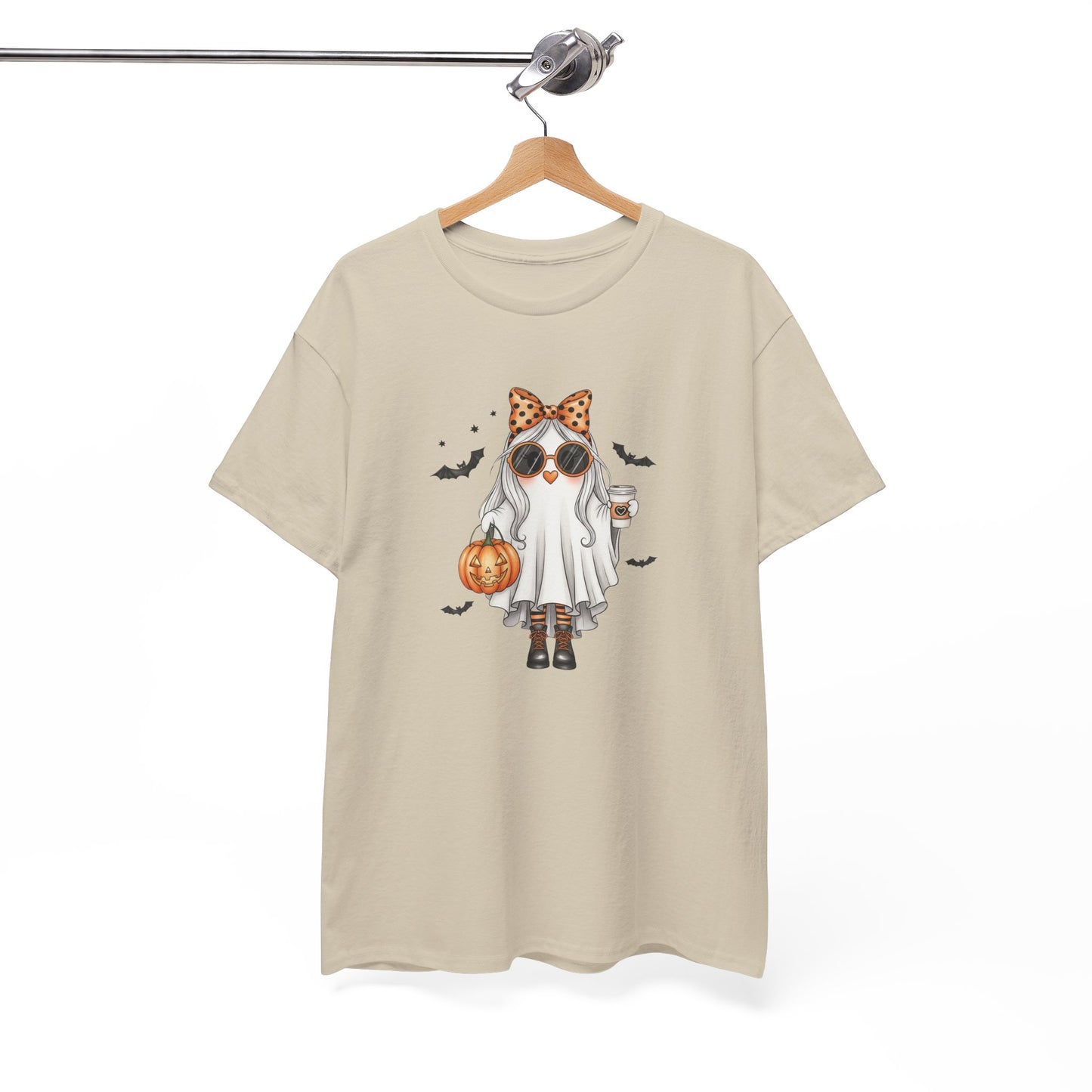 Spooky‑Cute Halloween Ghost Tee | Pumpkin Spice Vibes, Unisex Heavy Cotton Comfort for Fall Fun