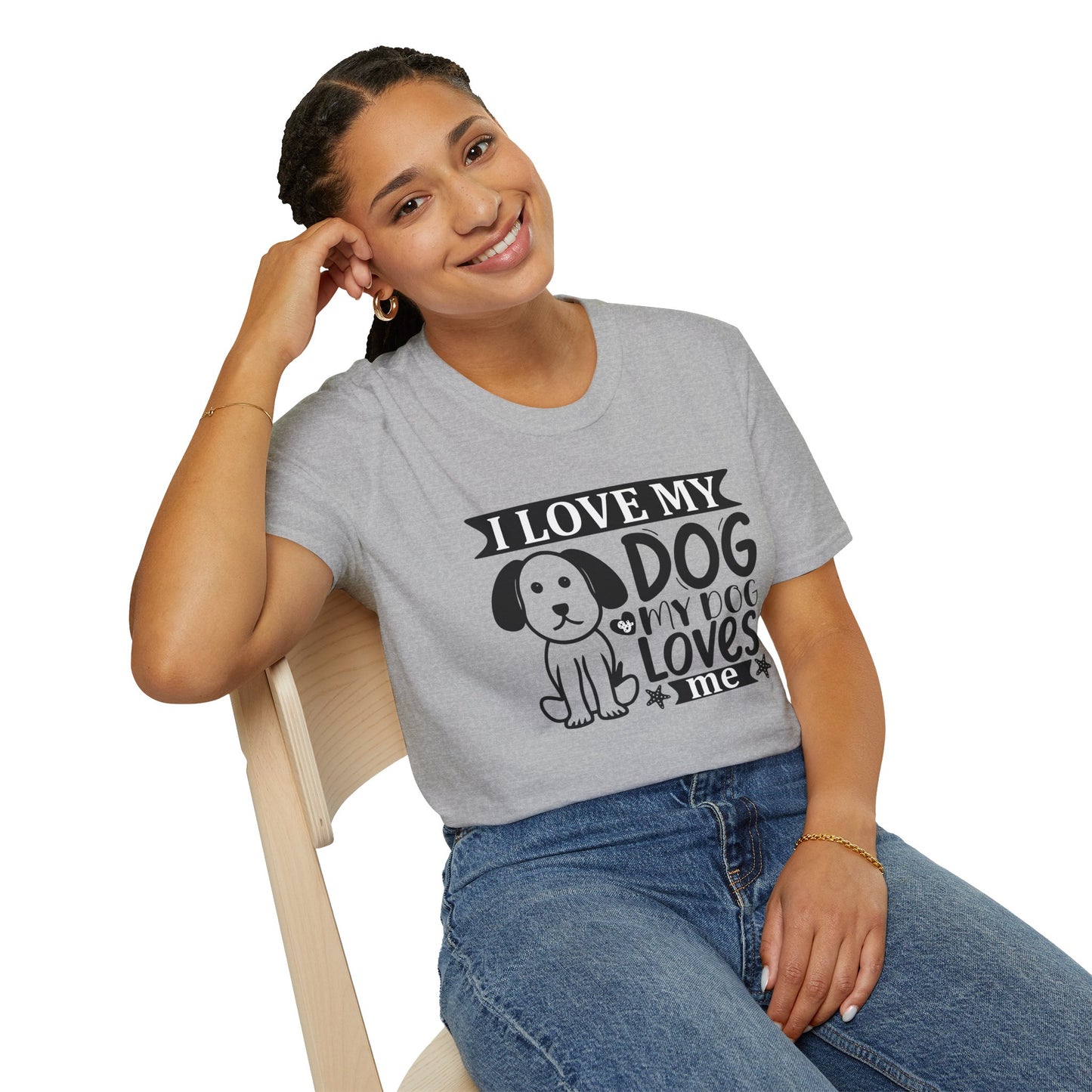 I Love My Dog Softstyle T‑Shirt | Cute Unisex Graphic Tee for Dog Moms, Pet Owners & Everyday Comfort