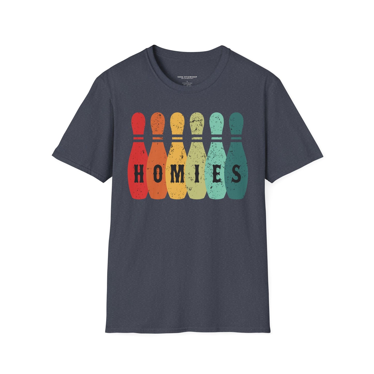 Homies Bowling T‑Shirt Unisex Softstyle Tee for Game Nights, Friendship Vibes & Casual Everyday Style
