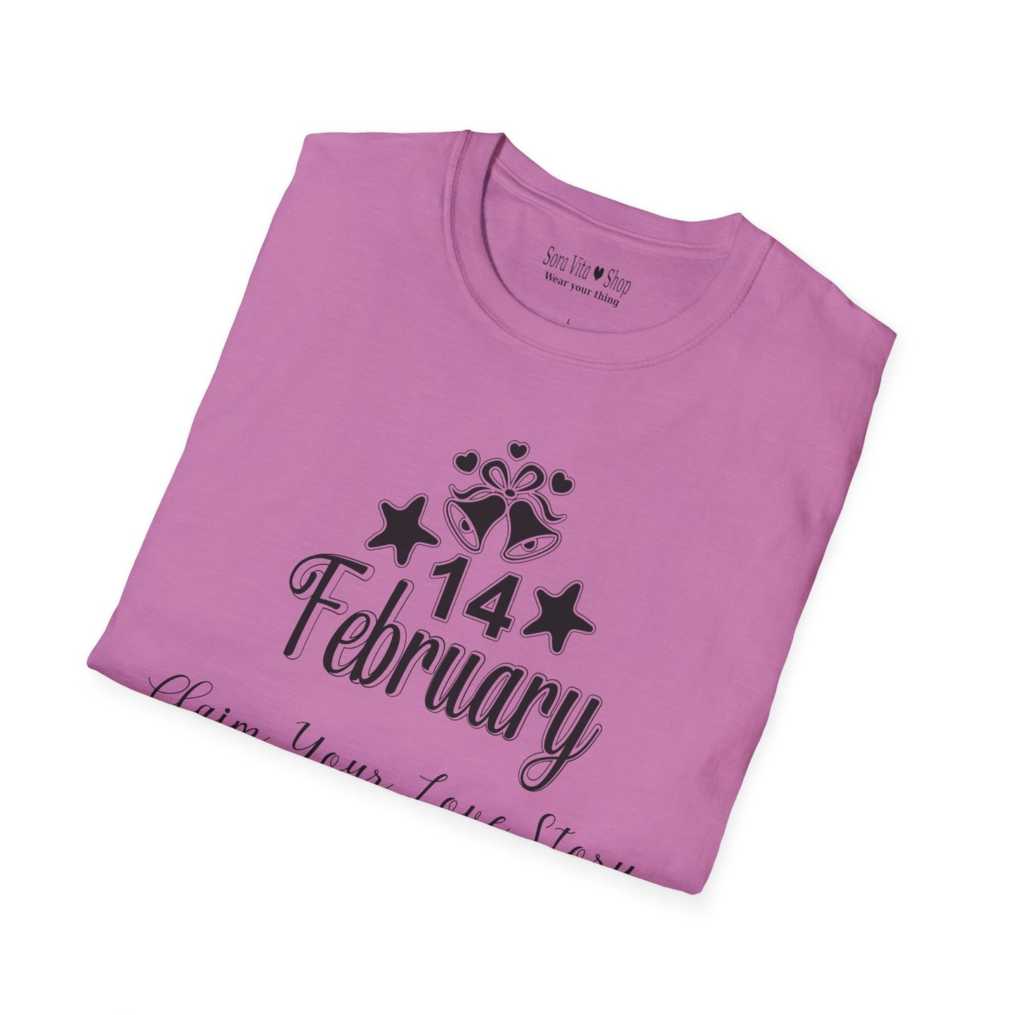 Personalized Valentine's Day '14 February' Graphic T-Shirt | Celebrate Your Love Story