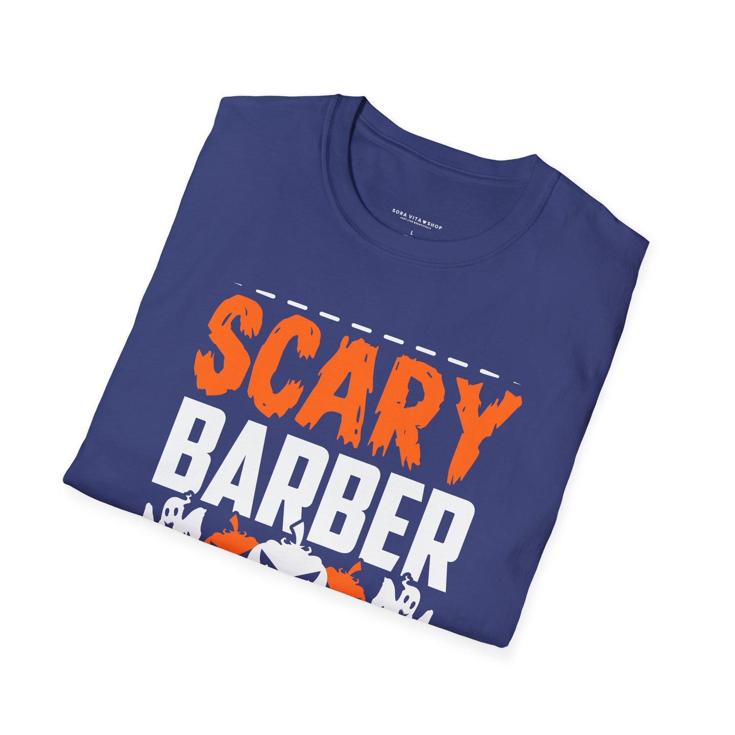 Halloween Scary Barber Tee – Funny Spooky Costume Shirt for Parties, Barbers & Hair Enthusiasts