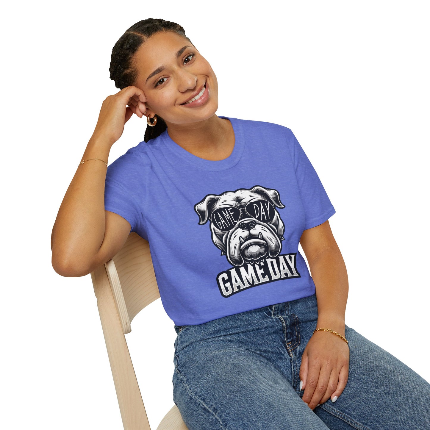 Game Day Bulldog Tee | Unisex Softstyle Comfort for Pet Lovers, Sports Fans & Everyday Style