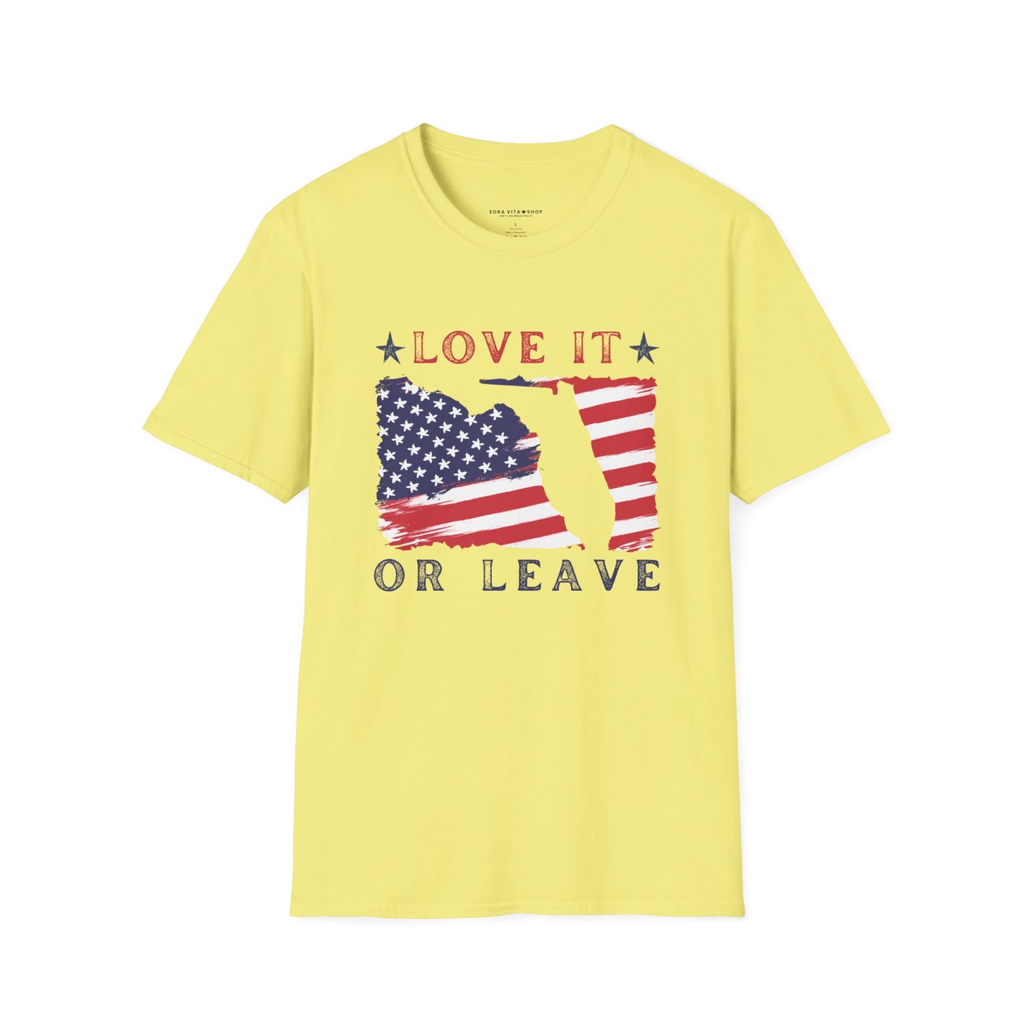 Love It or Leave Softstyle Tee – Bold USA Pride, All‑Day Comfort, Perfect for Patriots & Independence Day Celebrations