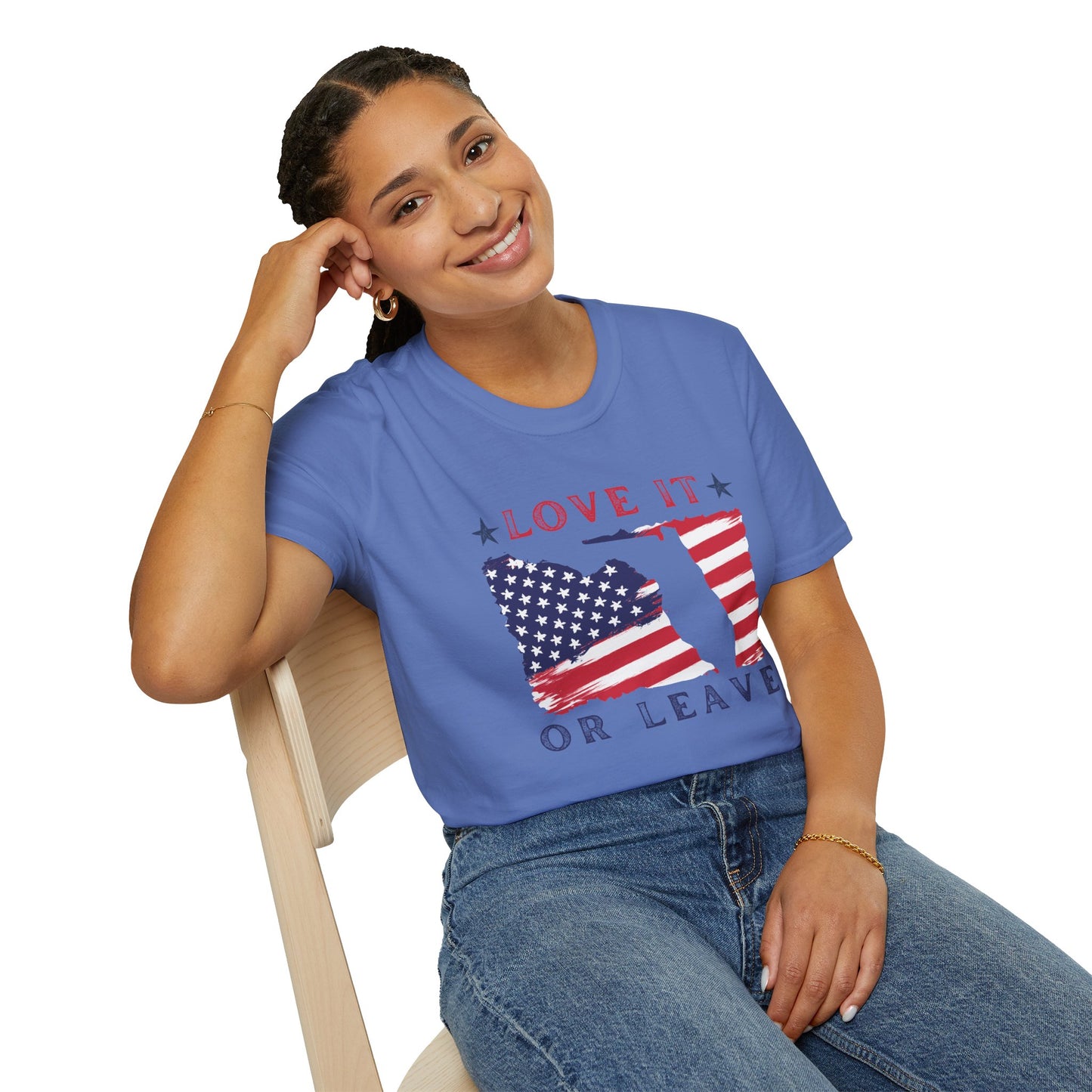 Love It or Leave Softstyle Tee – Bold USA Pride, All‑Day Comfort, Perfect for Patriots & Independence Day Celebrations