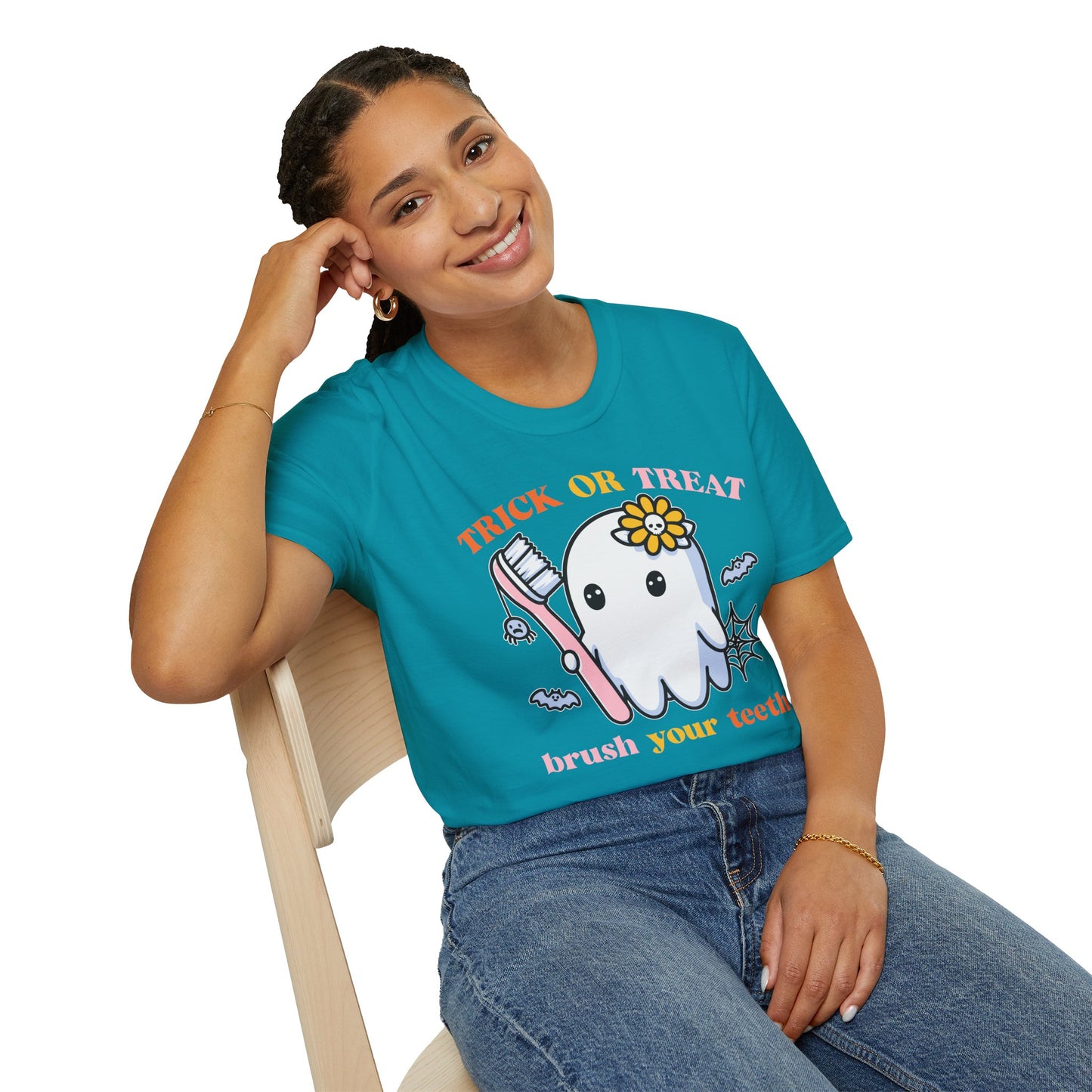 Halloween Tooth Care Ghost Tee – Fun Spooky Season Shirt for Kids & Adults, Trick‑or‑Treat & Party Ready