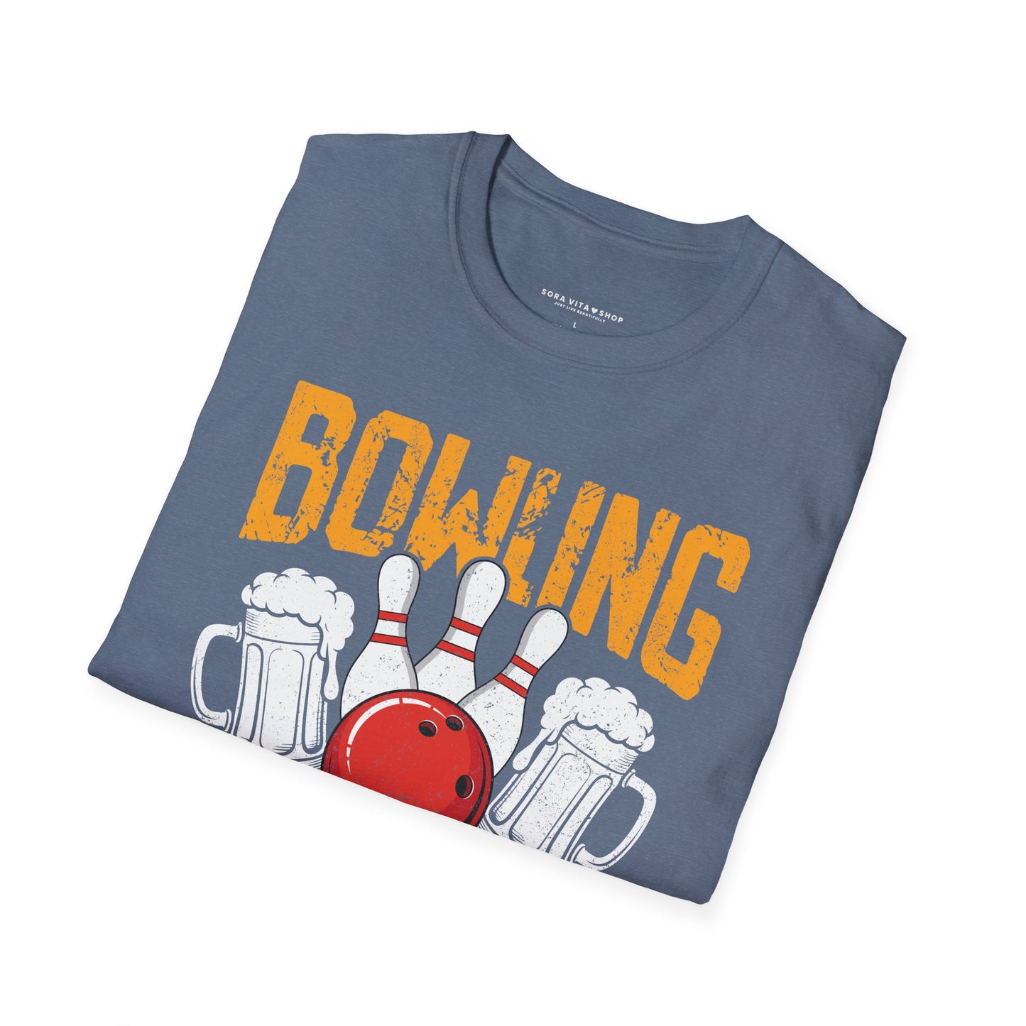 Bowling & Beer Softstyle Tee – Fun Game Night Vibes, All‑Day Comfort, Perfect Gift for Bowlers & Backyard BBQ Fans