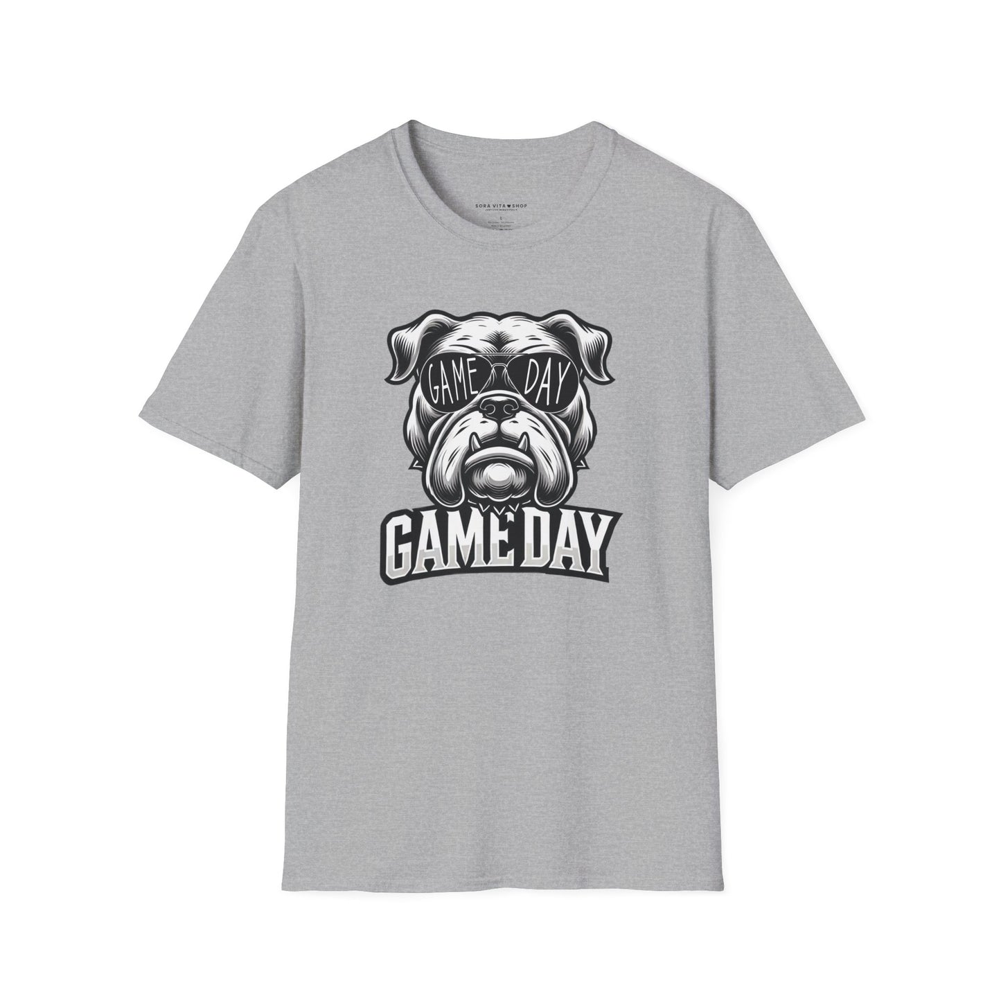 Game Day Bulldog Tee | Unisex Softstyle Comfort for Pet Lovers, Sports Fans & Everyday Style