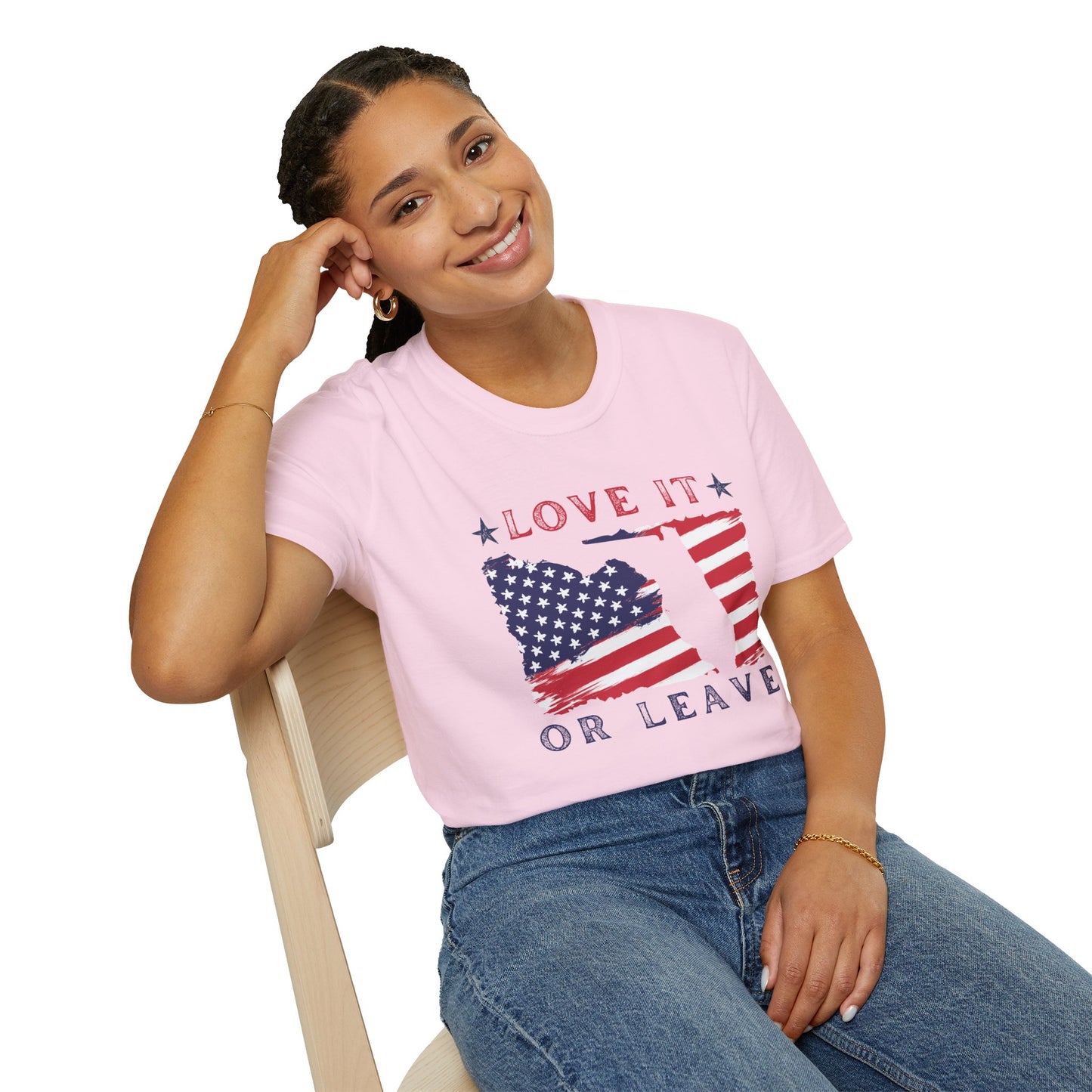 Love It or Leave Softstyle Tee – Bold USA Pride, All‑Day Comfort, Perfect for Patriots & Independence Day Celebrations
