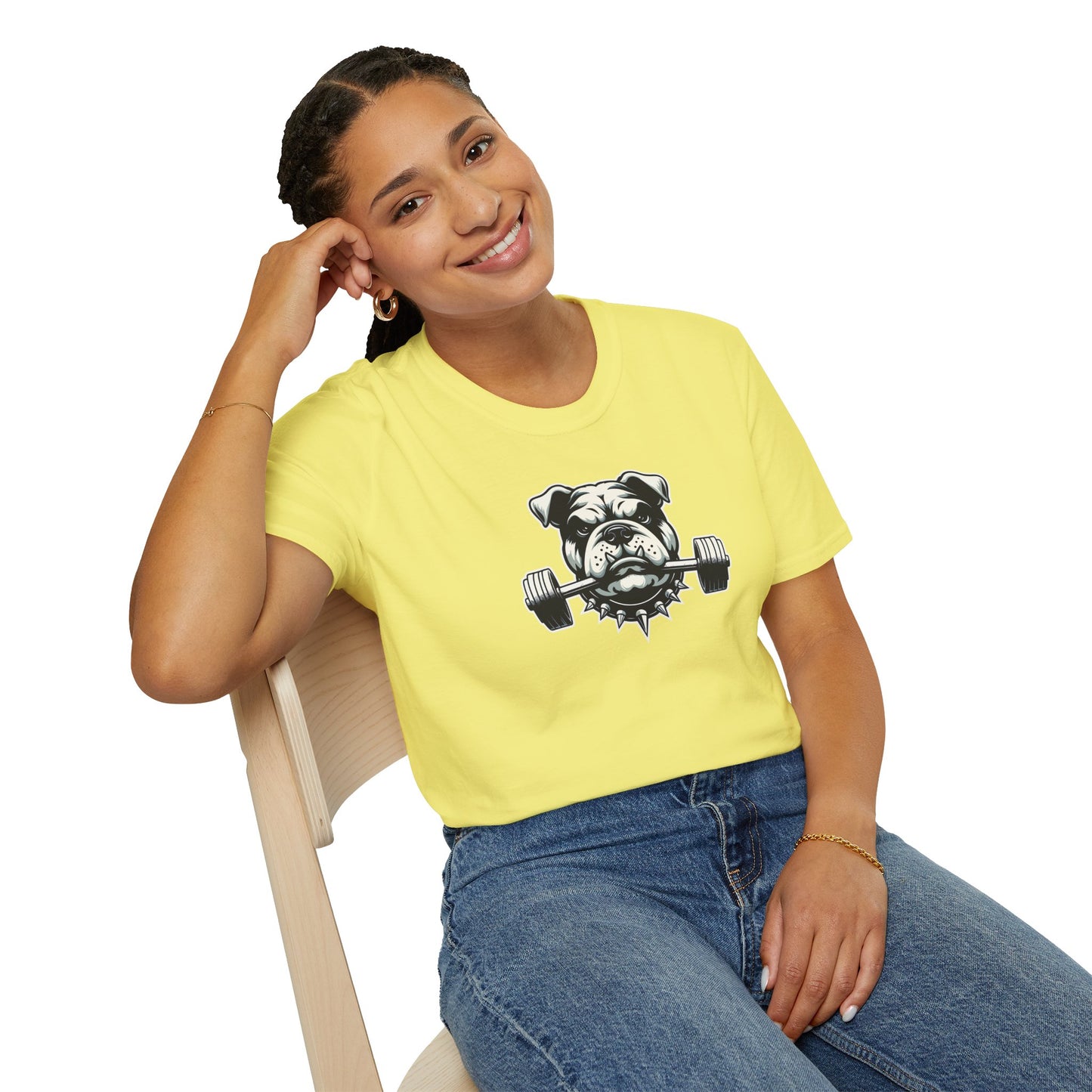 Fitness Bulldog Tee | Unisex Softstyle Comfort for Dog Lovers, Gym Warriors & Everyday Style