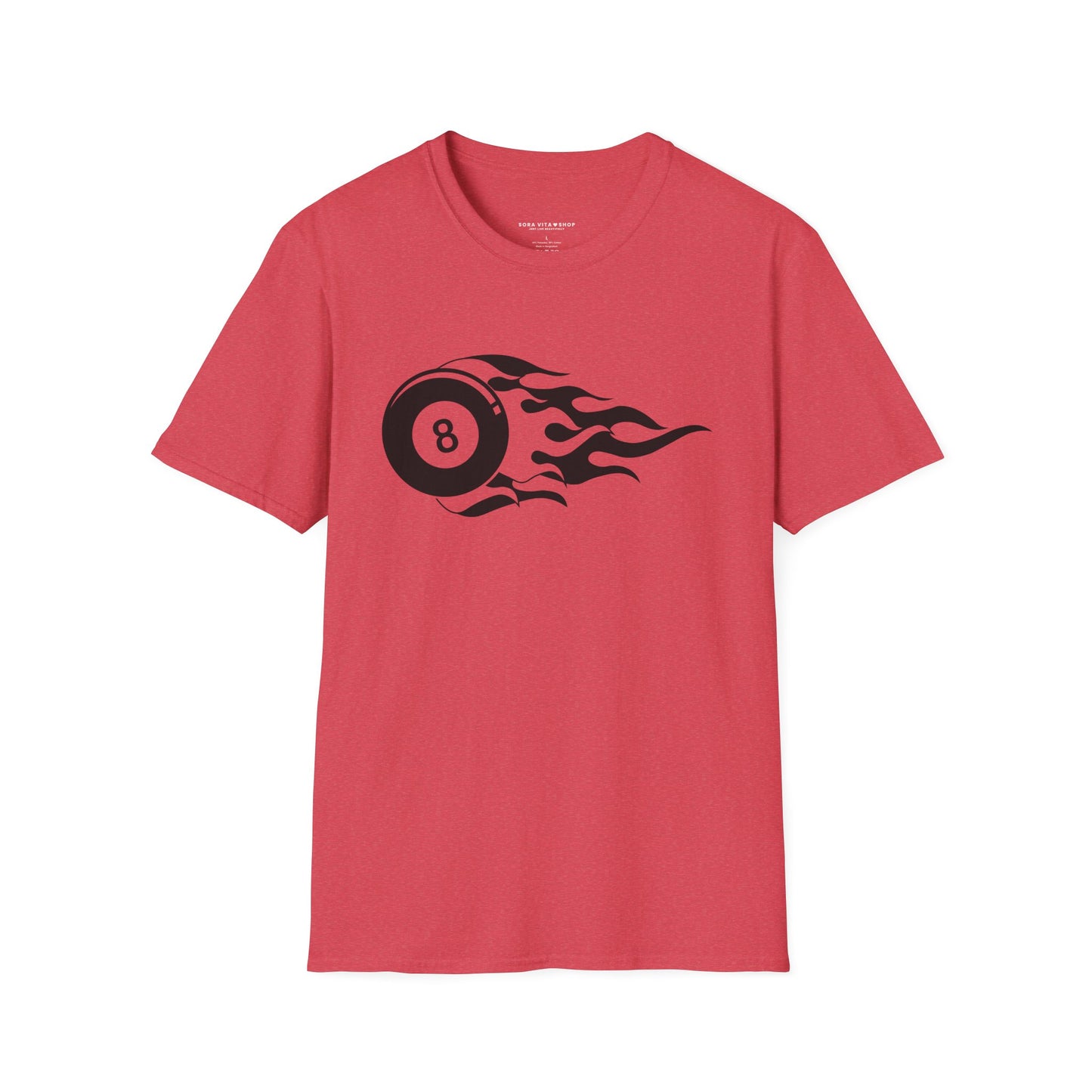 Flame Tattoo 8‑Ball Softstyle Tee – Vintage Billiards Vibes, All‑Day Comfort, Perfect Gift for Pool Lovers & Game Night Legends