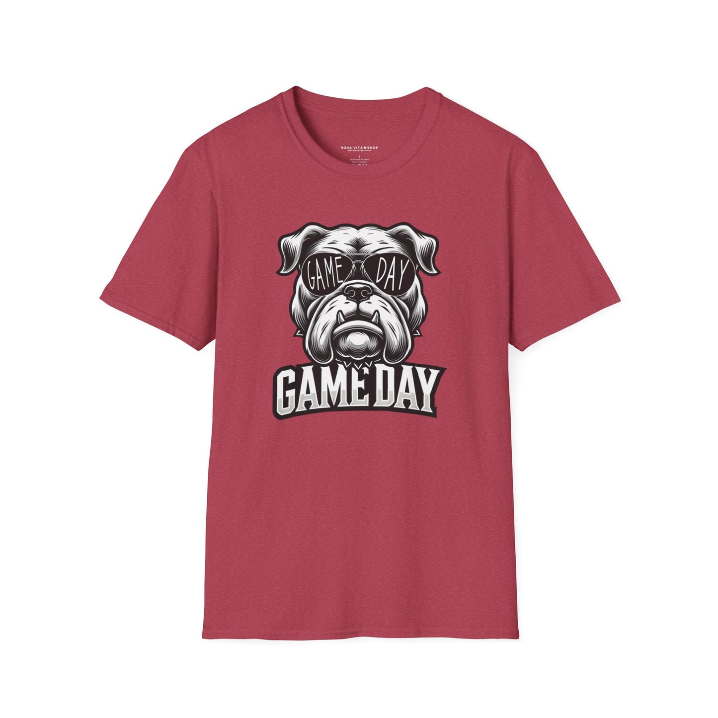 Game Day Bulldog Tee | Unisex Softstyle Comfort for Pet Lovers, Sports Fans & Everyday Style
