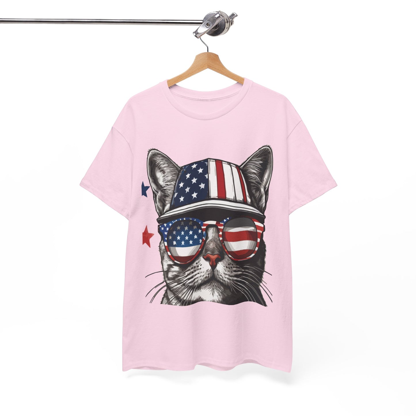 Patriotic Cat T‑Shirt – Festive USA Sunglasses Tee for Proud Pet Lovers & Summer Celebrations