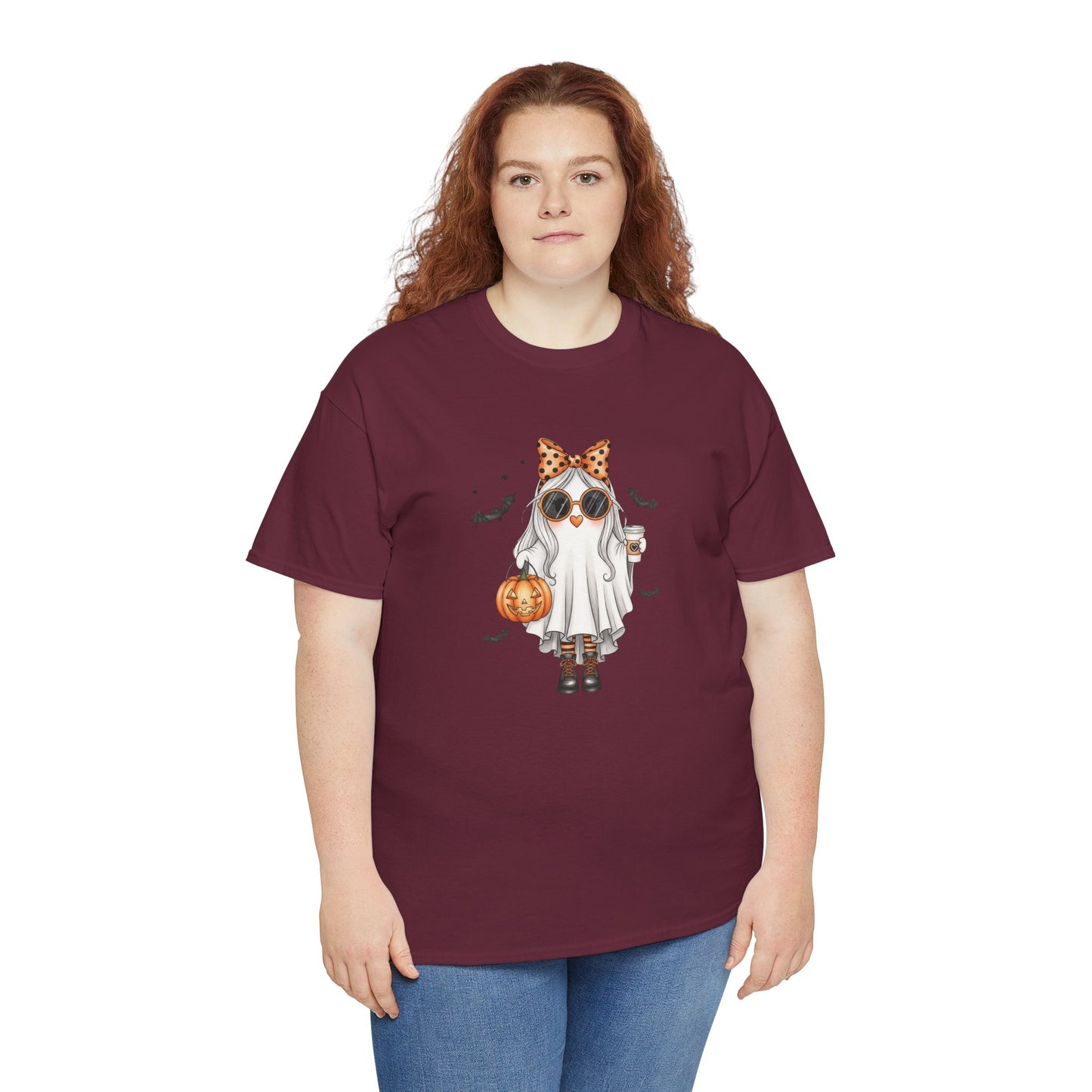 Spooky‑Cute Halloween Ghost Tee | Pumpkin Spice Vibes, Unisex Heavy Cotton Comfort for Fall Fun