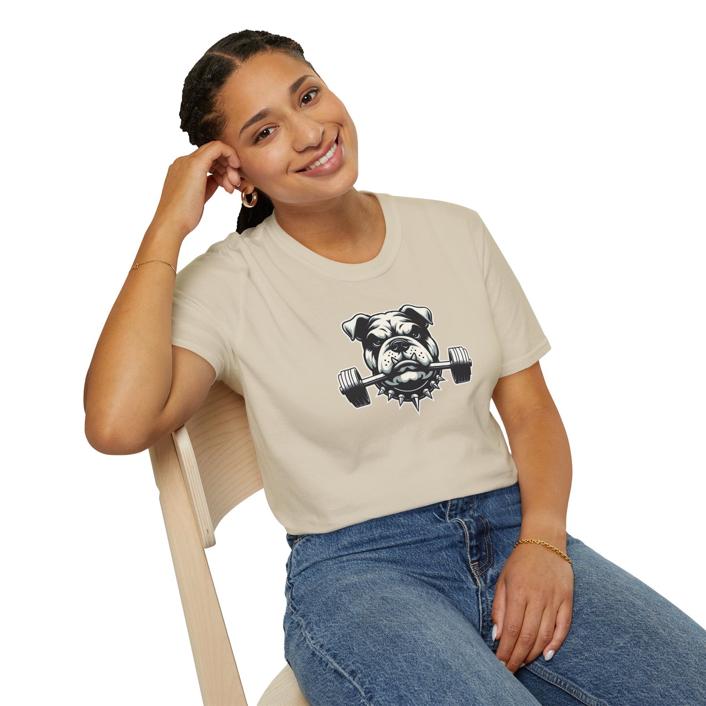 Fitness Bulldog Tee | Unisex Softstyle Comfort for Dog Lovers, Gym Warriors & Everyday Style