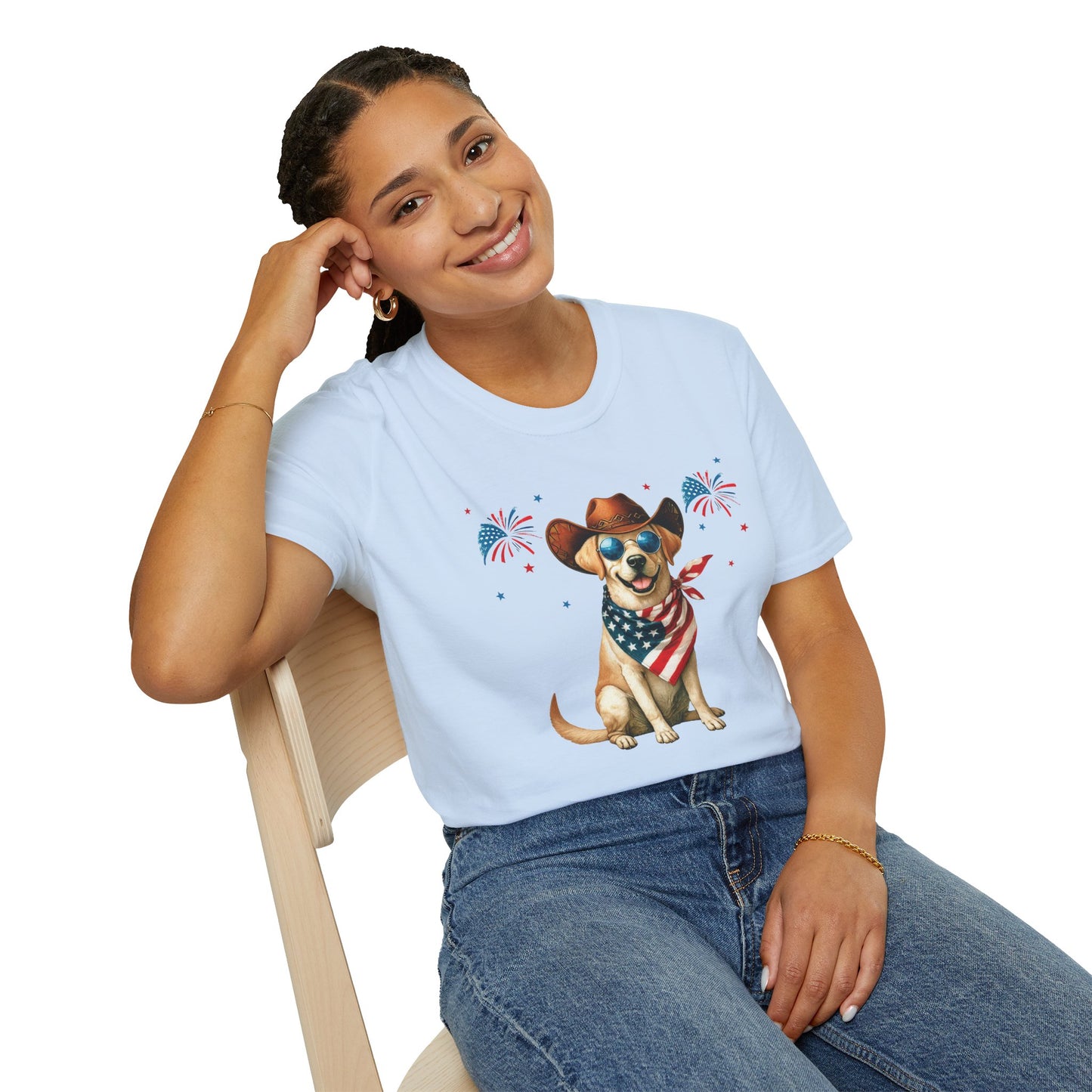 Patriotic Dog Tee | Softstyle Comfort for Dog Lovers, Print‑Perfect Finish & Everyday Wear