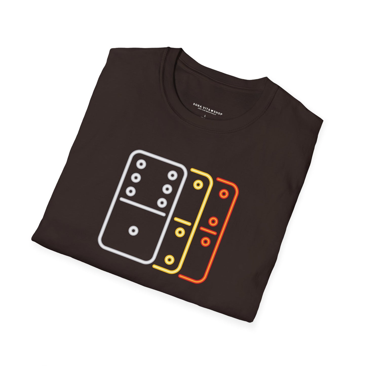 Domino Graphic T‑Shirt Unisex Softstyle Tee for Gamers, Arcade Style & Fun Casual Wear