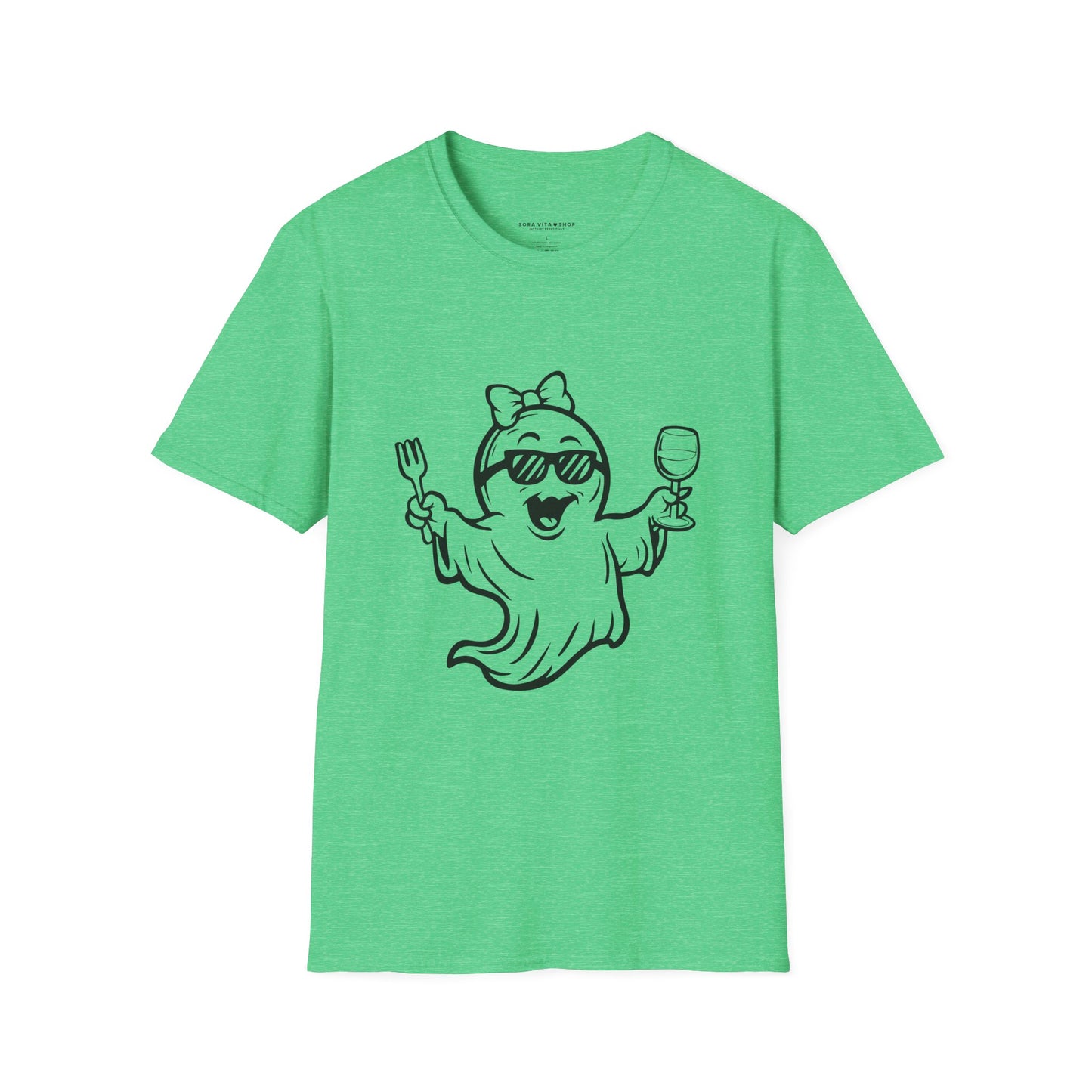 Ghostly Wine Lover Tee – Funny Halloween & Party Shirt for Spooky Wine Fans