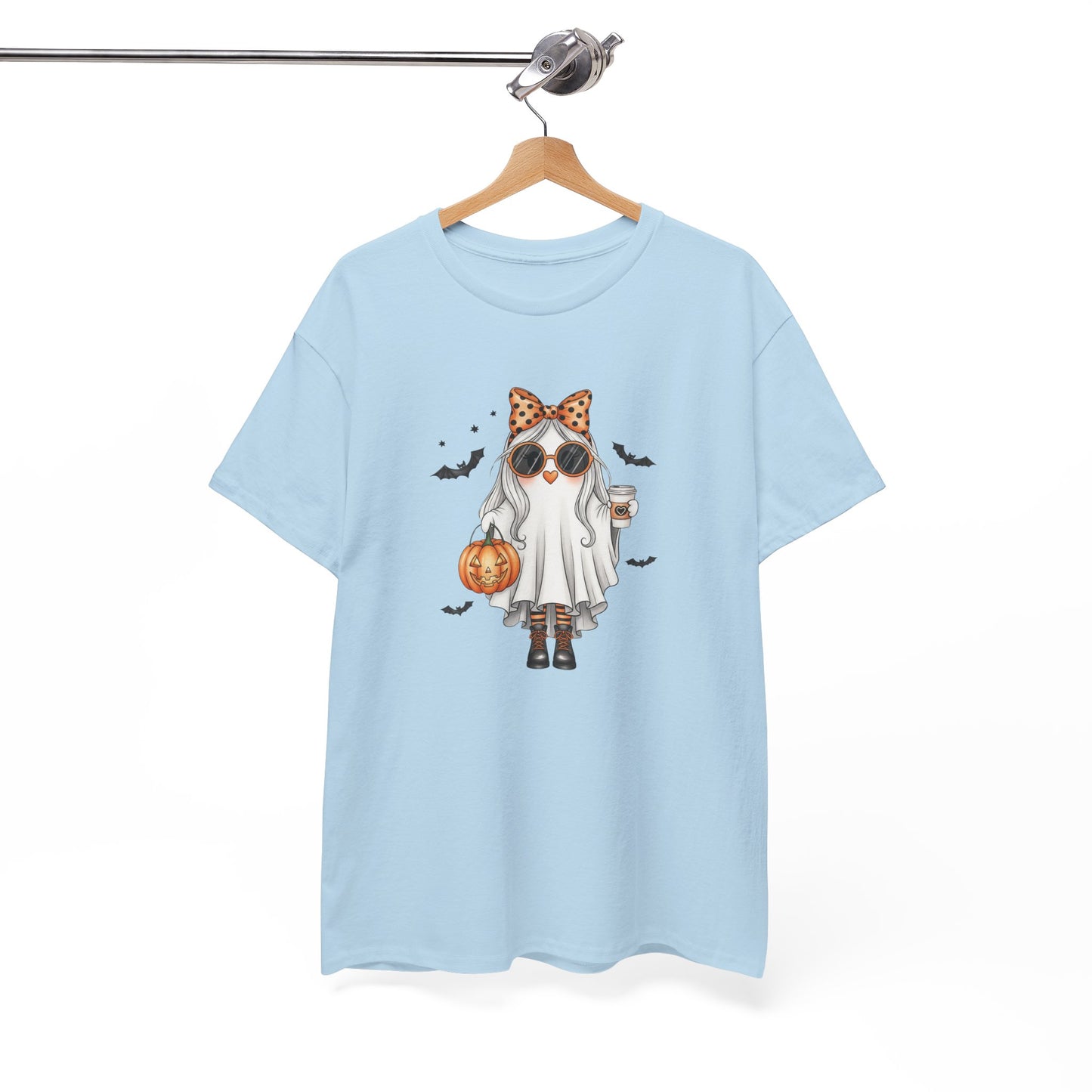 Spooky‑Cute Halloween Ghost Tee | Pumpkin Spice Vibes, Unisex Heavy Cotton Comfort for Fall Fun