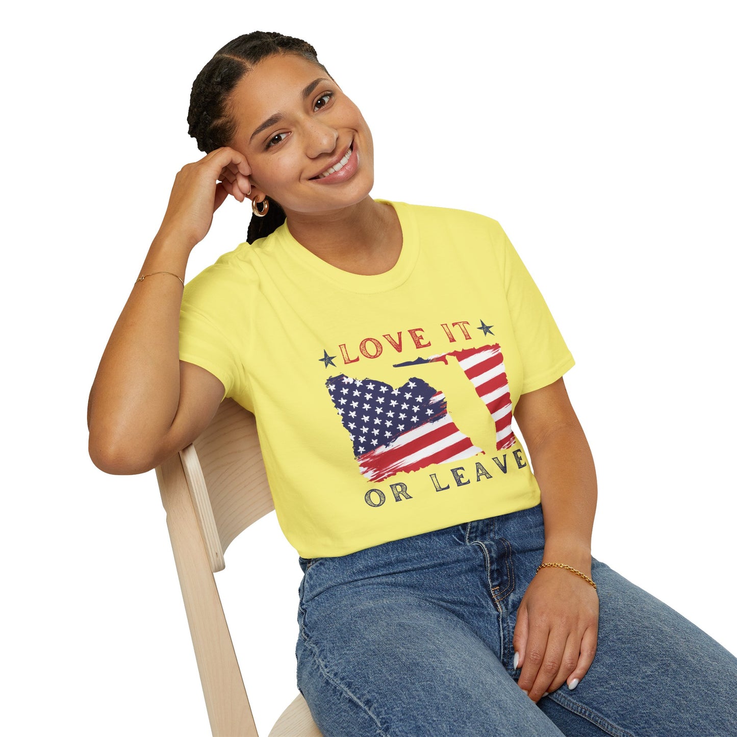 Love It or Leave Softstyle Tee – Bold USA Pride, All‑Day Comfort, Perfect for Patriots & Independence Day Celebrations